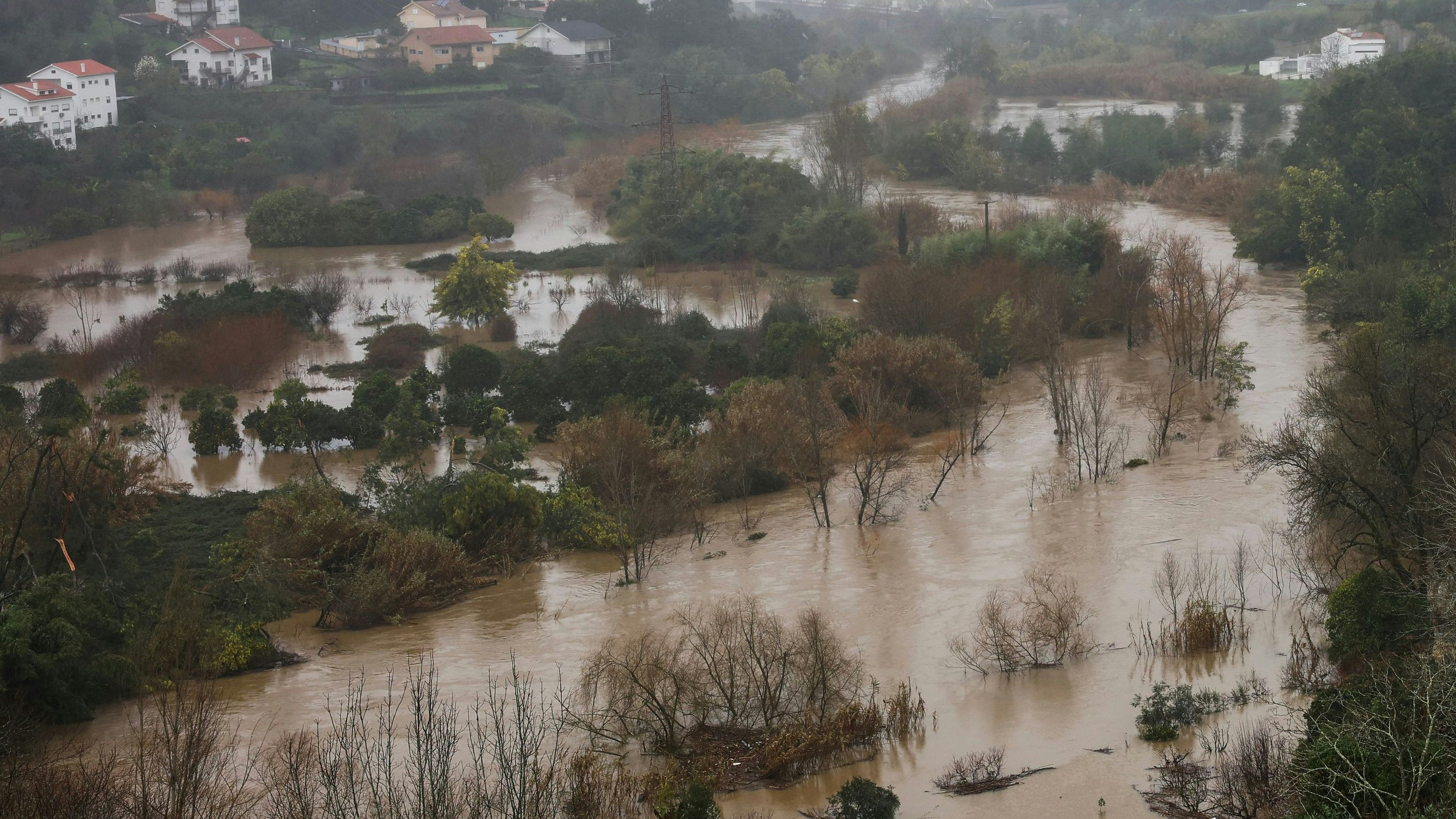 A flooded area in Ceira, Coimbra, Portugal, February 11, 2026. REUTERS/Pedro Nunes