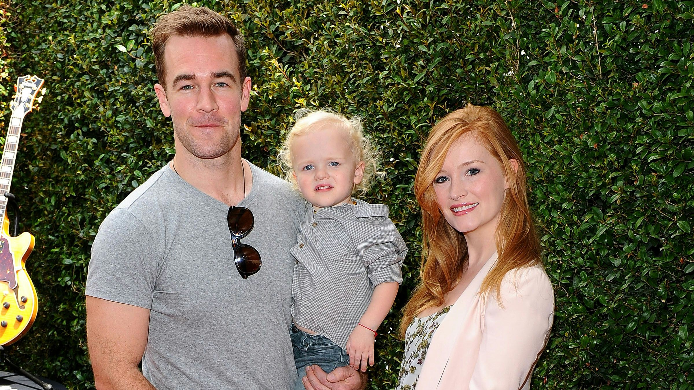 James Van Der Beek mit Ehefrau Kimberly Brook und Sohn Joshua im Jahr 2014.
