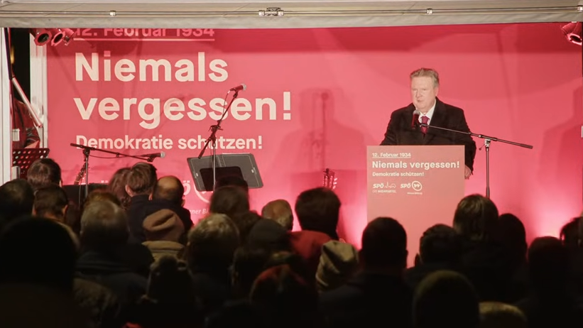 Bürgermeister Michael Ludwig bei der Gedenkfeier für die Opfer der Februarkämpfe in Wien-Hietzing. 