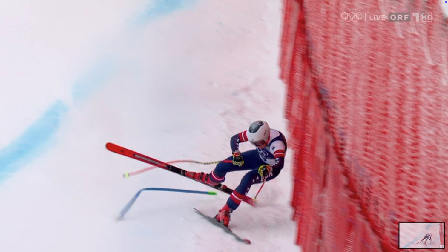 Abfahrts-Olympiasiegerin Breezy Johnson ist schwer gestürzt. 