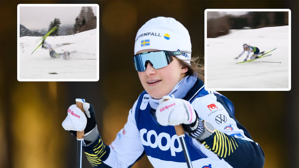 Ebba Anderson stürzte spektakulär.