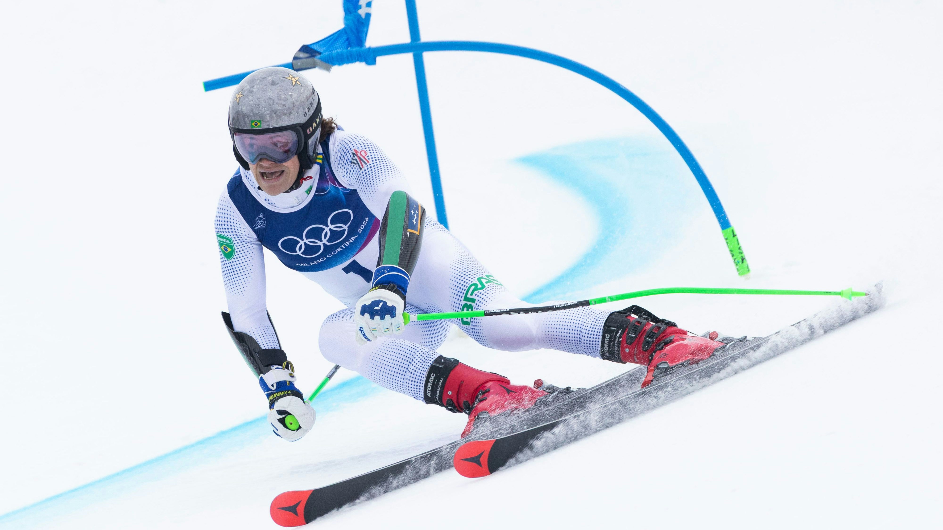 BORMIO,ITALY,14.FEB.26 - OLYMPICS, ALPINE SKIING - Winter Olympic Games Milano Cortina 2026, giant slalom, men. Image shows Lucas Pinheiro Braathen (BRA). Photo: GEPA pictures/ Wolfgang Grebien
