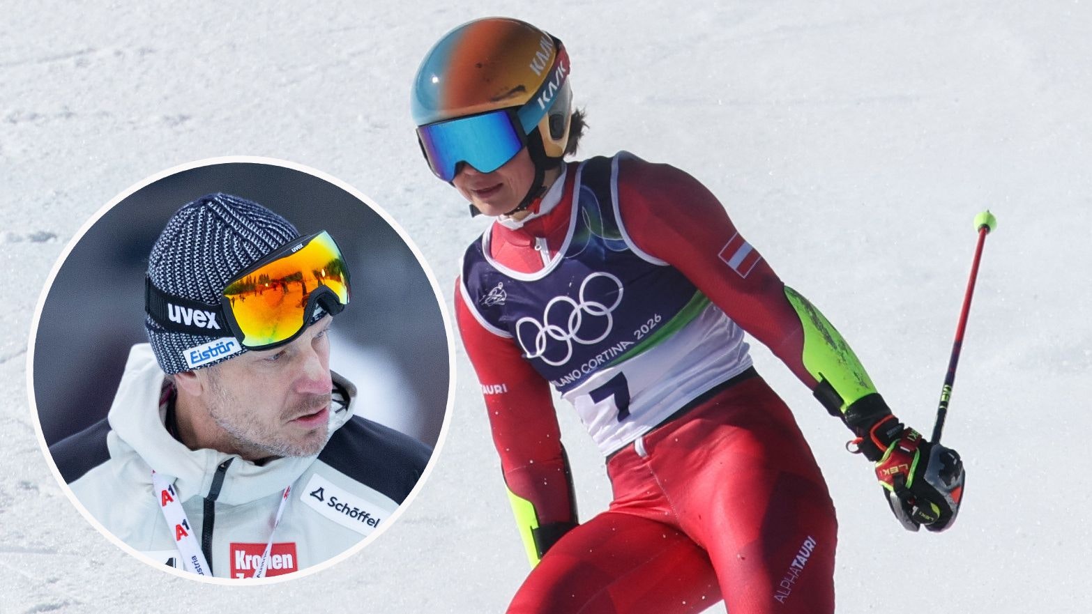 Cheftrainer Roland Assinger und ÖSV-Star Julia Scheib.