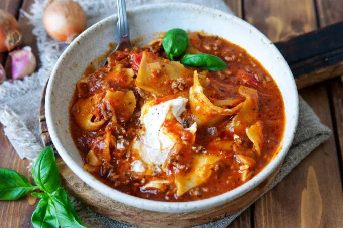 Die Lasagnesuppe funktioniert im 