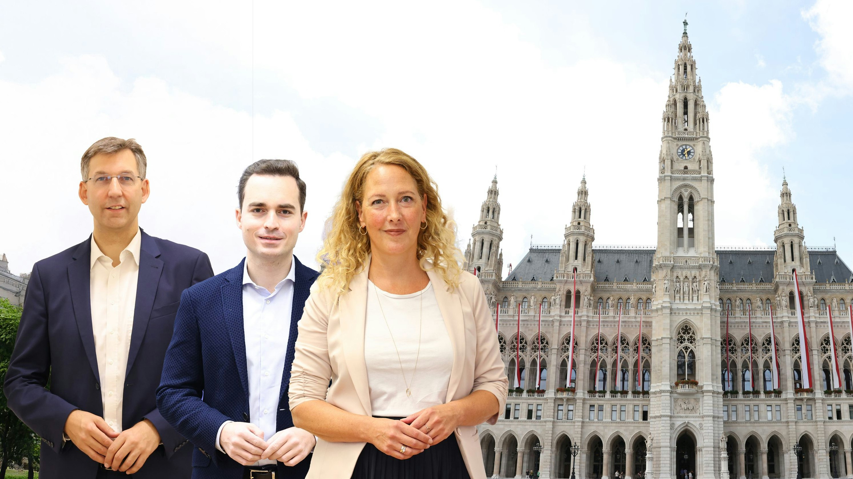 Figl (ÖVP), Kraus (FPÖ) und Pühringer (Grüne) kritisieren die Stadtregierung scharf.