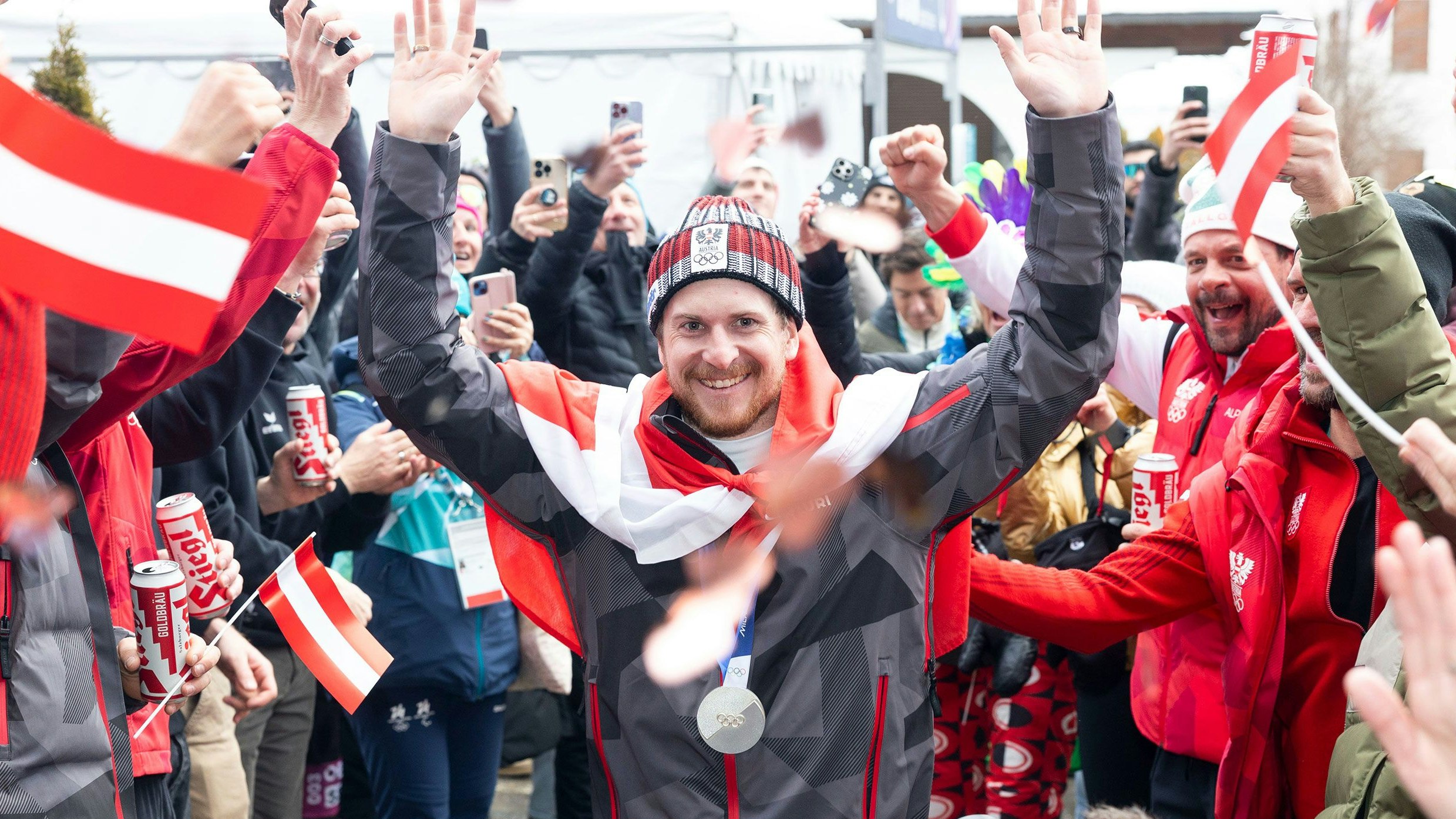 Heute.at - Ötzi Gstrein feierte Olympia-Silber mit Hey Baby