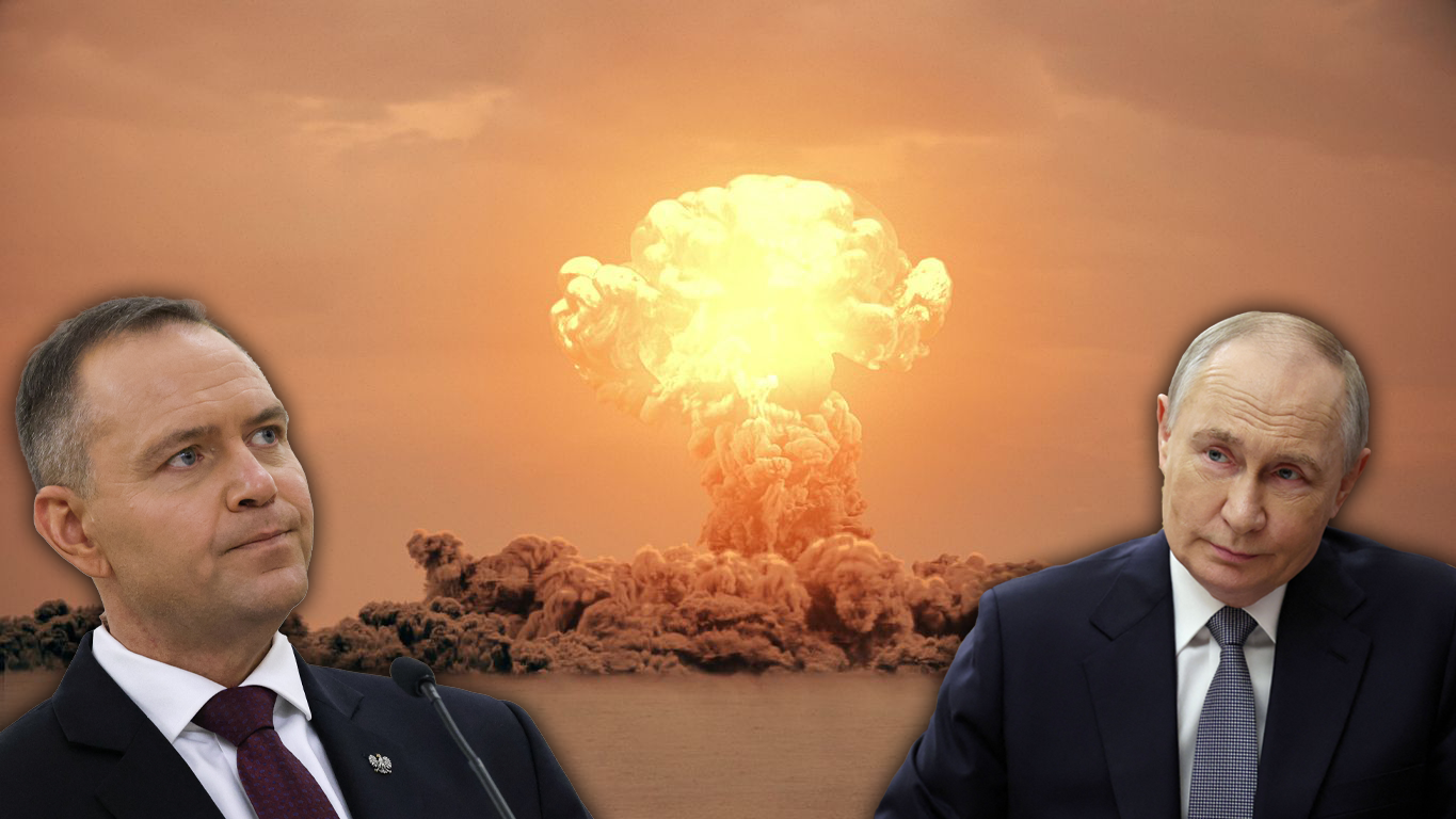 Polens Präsident Karol Nawrocki (l.) spricht sich für ein eigenes Atomwaffenprogramm aus. 