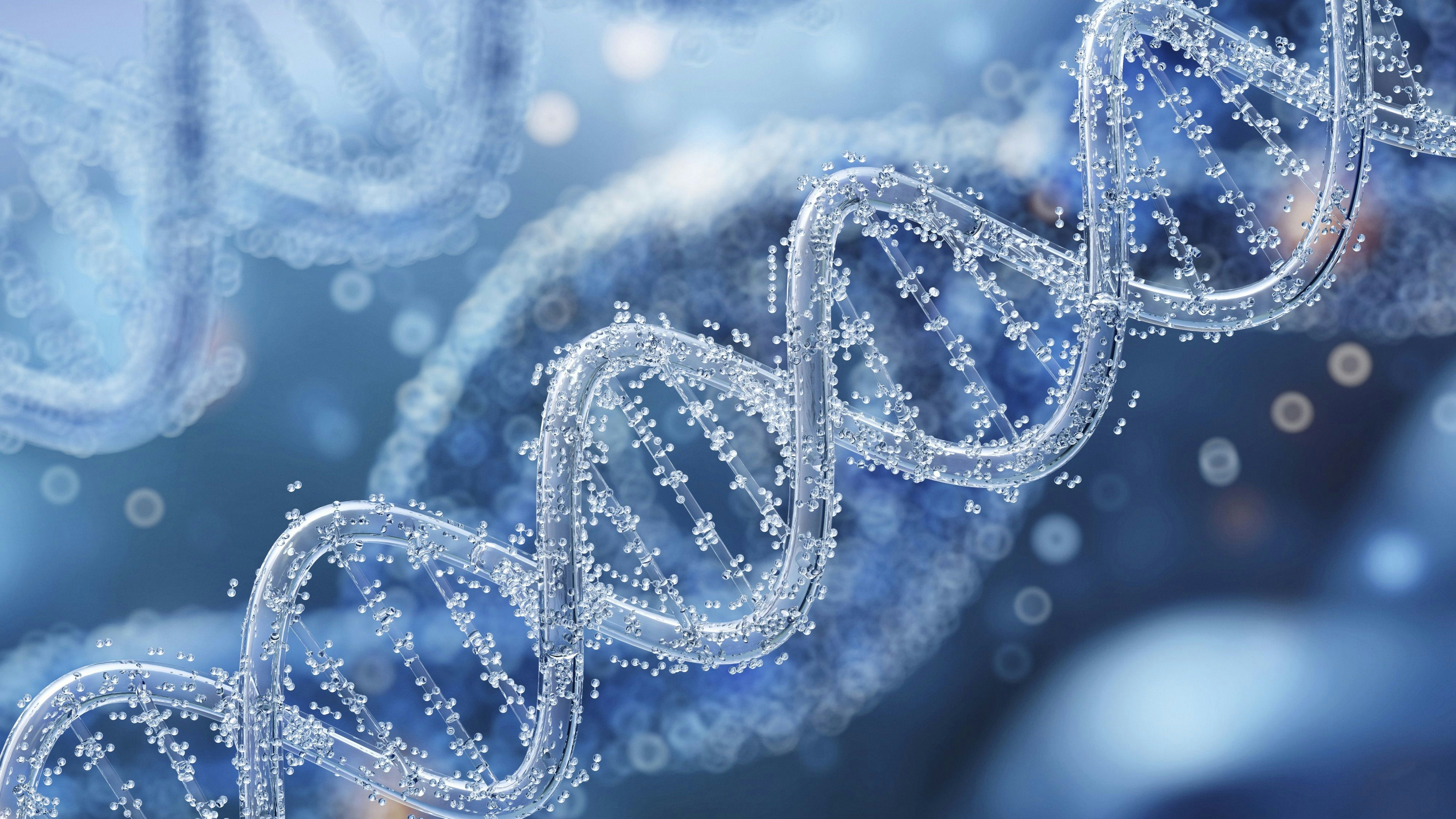 Illustration of a DNA (deoxyribonucleic acid) double helix.
