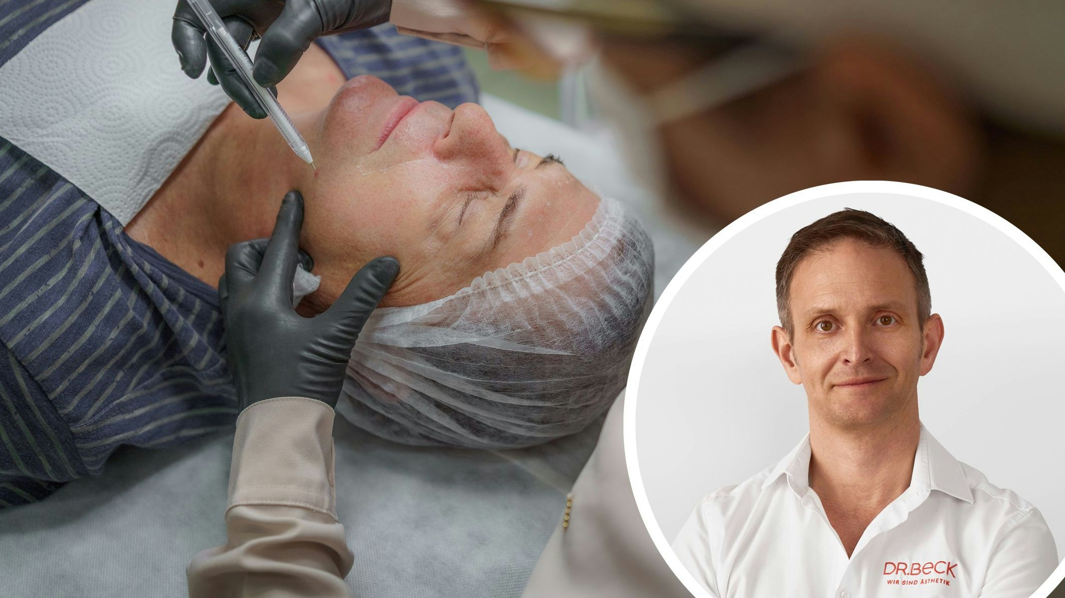 Esthetician preparing marks for filler application. Dermatology and aesthetic consultation.