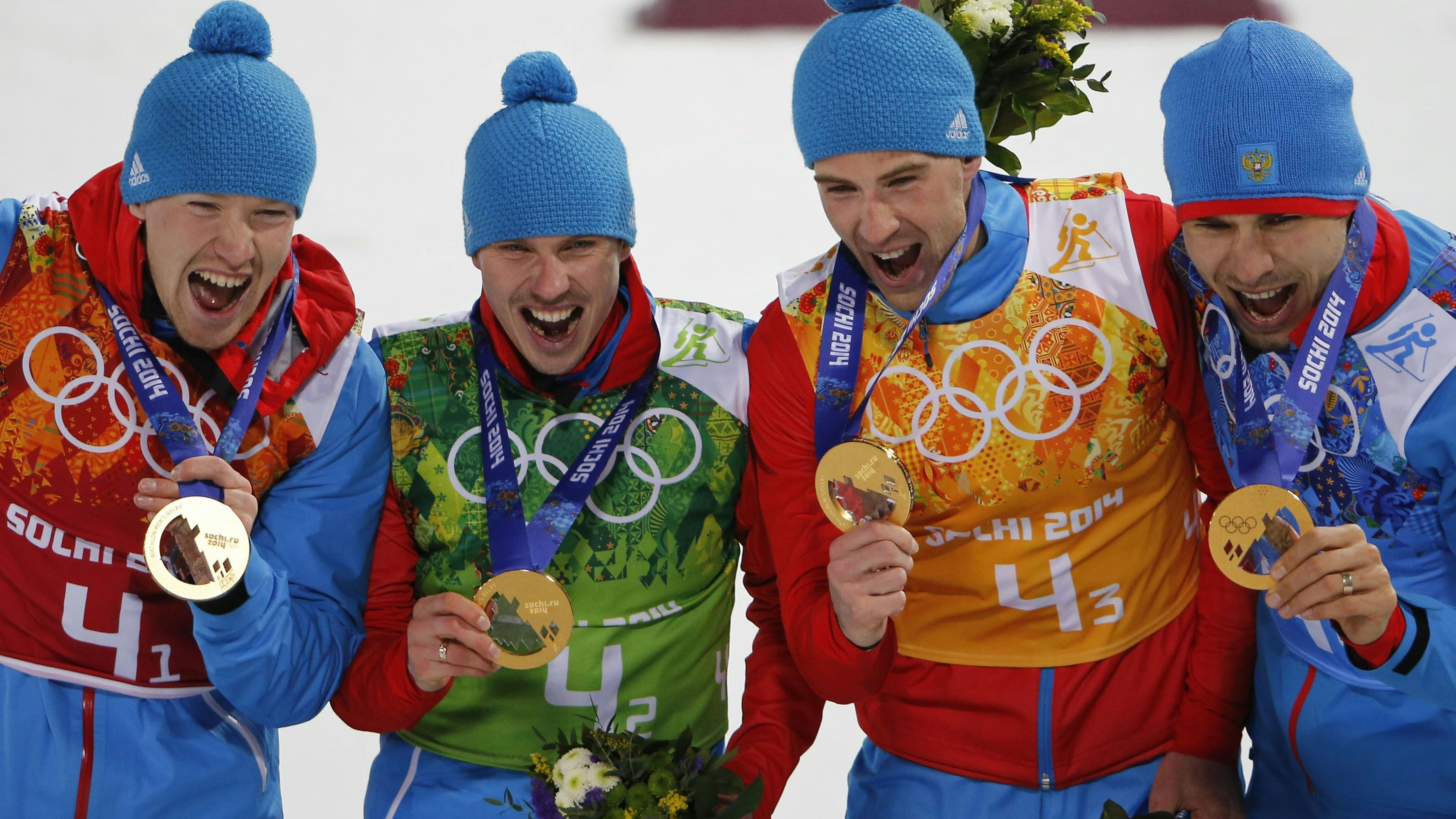Alexey Volkov, Evgeny Ustyugov, Dmitry Malyshko and Anton Shipulin