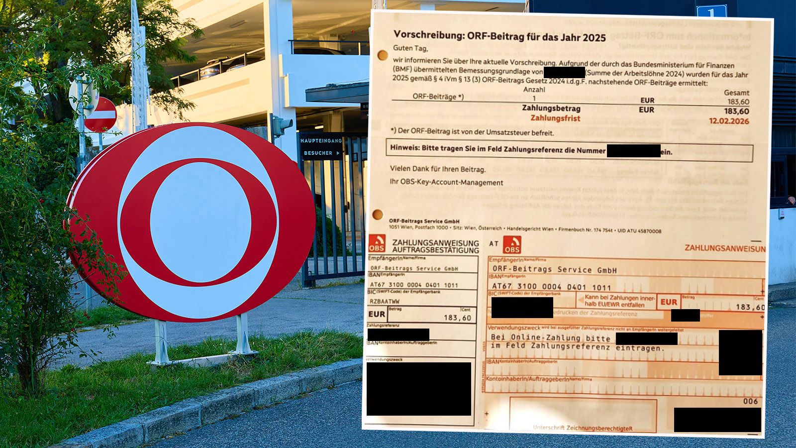 Am 11. Februar - also einen Tag vor dem offiziellen Zahlungstermin - kam eine Mahnung inklusive 10 Prozent Säumniszuschlag.