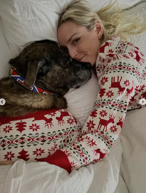 Ein Foto aus glücklichen Zeiten: Vonn mit Hund Leo