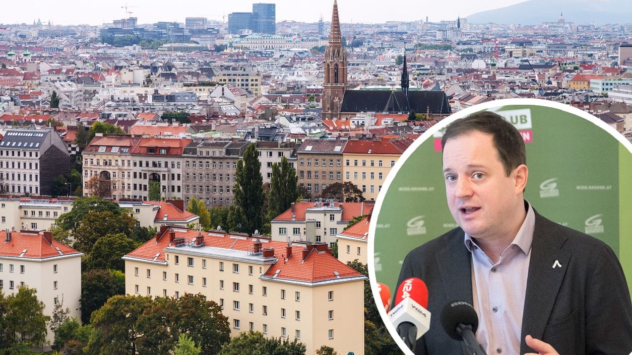 travel to Vienna city - Vienna city skyline from Prater park side, Austria