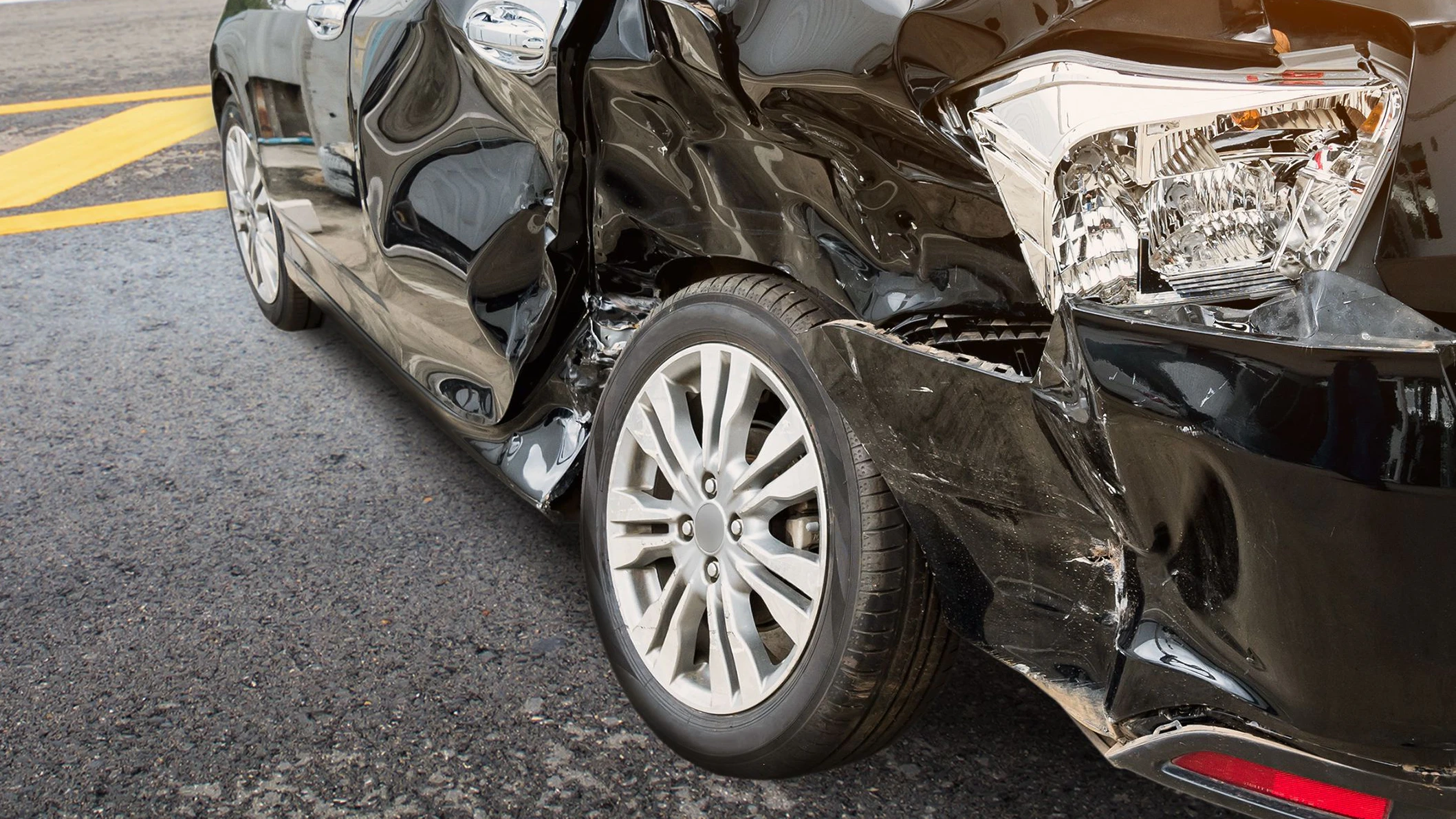 car crash accident on the road