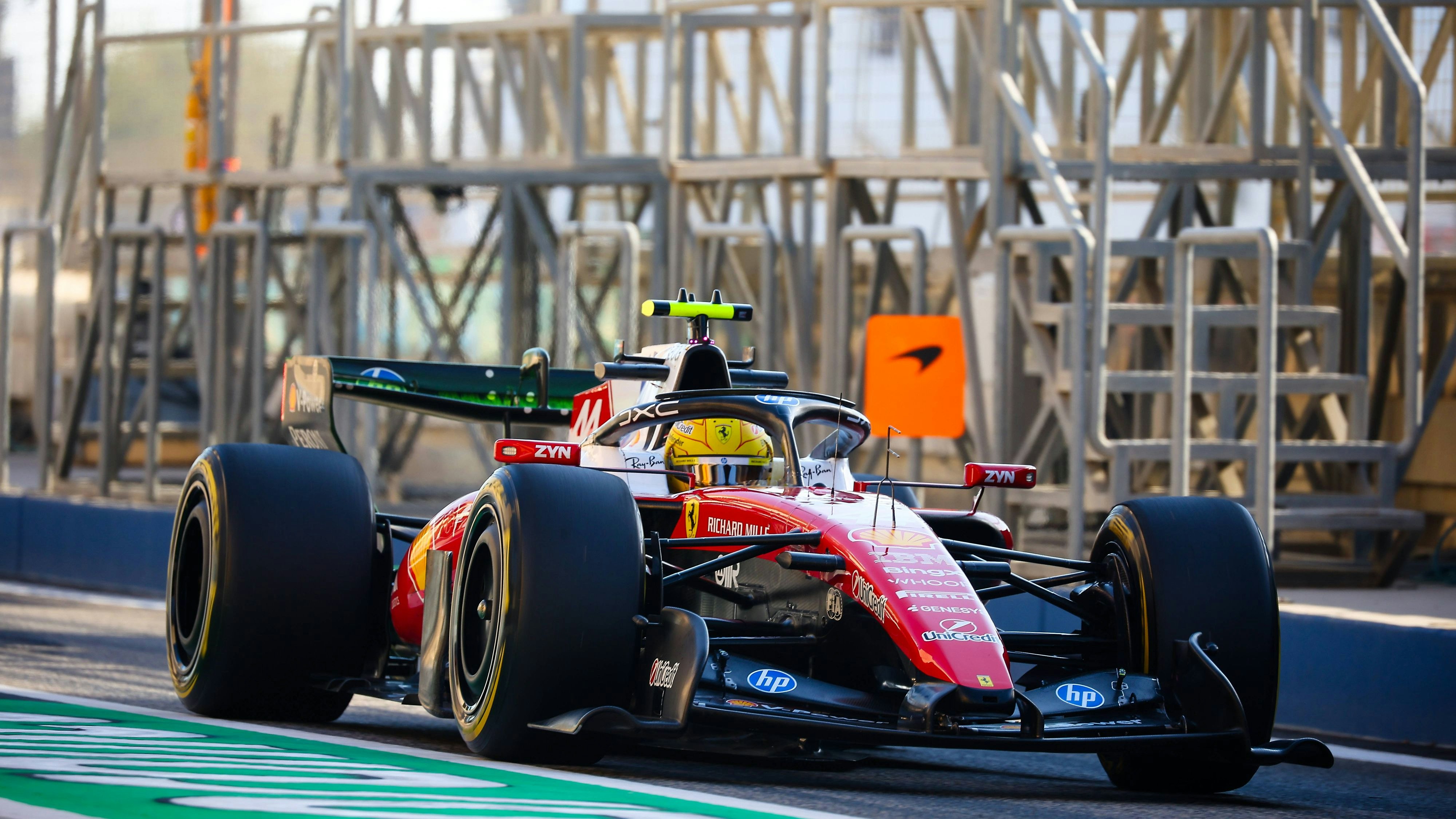 44 Lewis Hamilton GBR - Scuderia Ferrari HP - Ferrari SF-26 - Ferrari during the day4 Feb18 of first official pre-season testing session of the 2026 FIA Formula One World Championship, WM, Weltmeisterschaft at Bahrain International Circuit in Sakhir, Bahrain. The three-day test session from February 11-13, 2026 marks the debut of new technical regulations including revolutionary power units and aerodynamic changes. All eleven teams including new entry Cadillac Formula 1 Team participate in crucial preparation ahead of the 2026 season opener in Melbourne, Australia. Formula 1 Aramco Pre-Season Testing 2026 - Week One - Bahrain International Circuit F1-2026-PRETEST-BHR-W1