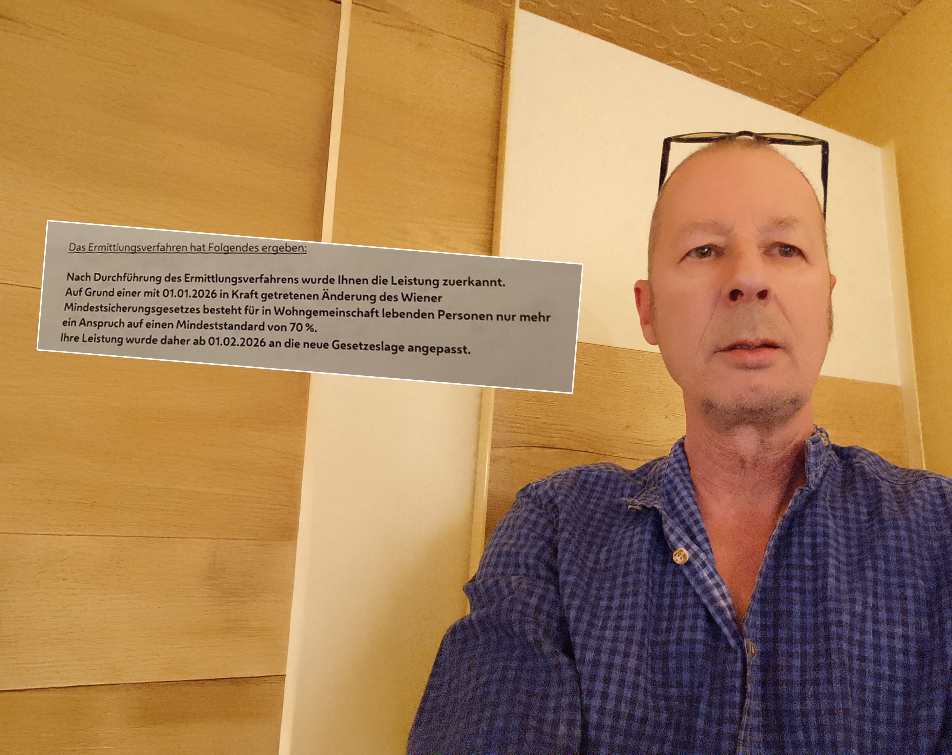 Wiener (62) pflegt Mutter, bekommt weniger Mindestsicherung.