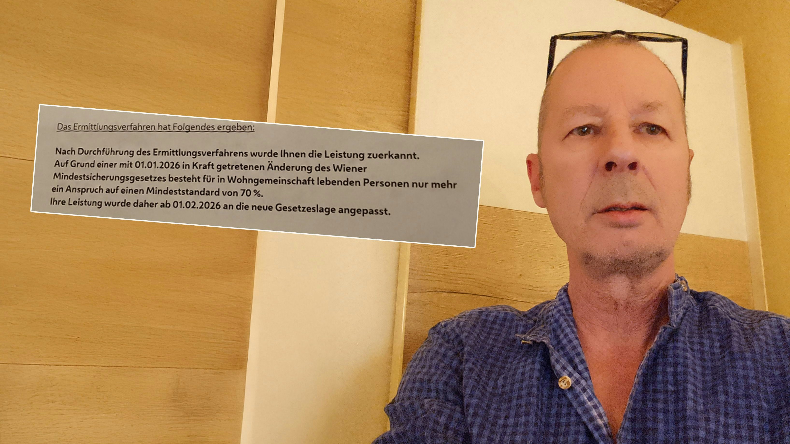 Wiener (62) pflegt Mutter, bekommt weniger Mindestsicherung.