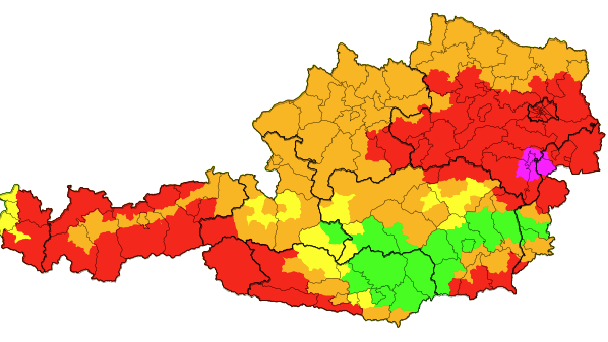 Die Schneewarnungen für Donnerstag und Freitag.
