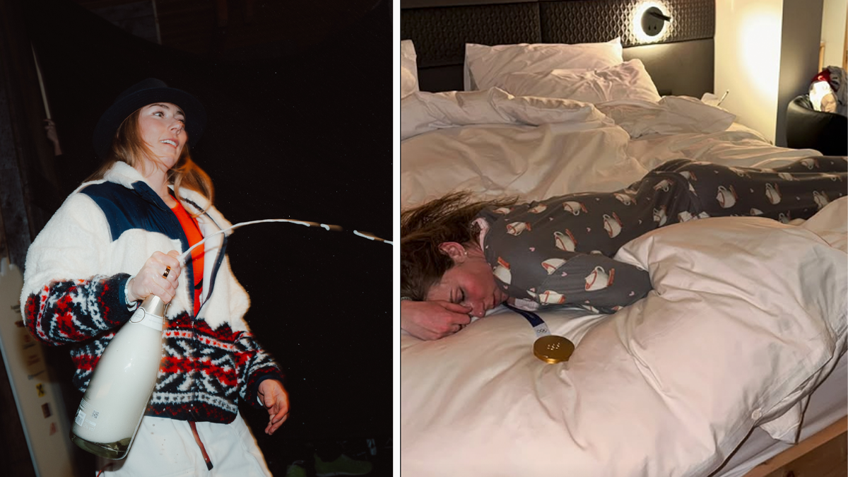 Mikaela Shiffrin musste sich nach der ausgelassenen Feier ausruhen.