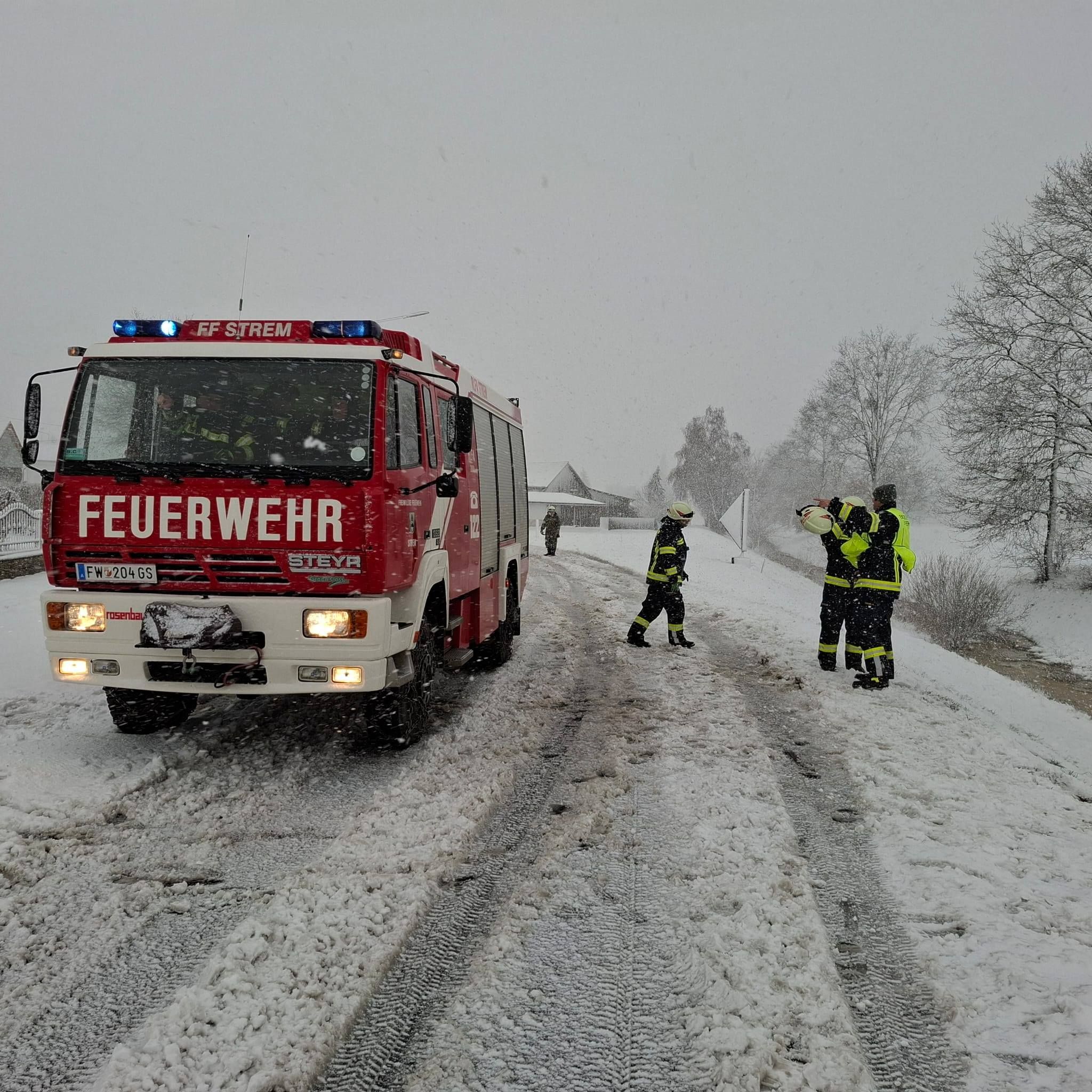 Die Kameraden der Freiwilligen Feuerwehr Strem (Bezirk Güssing) haben alle Hände voll zu tun.