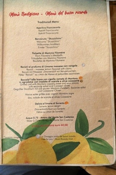 Einmal Zitronen geht noch: eine sehr sympathische Speisekarte