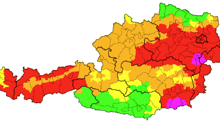 Aktuelle Schnee-Warnungen in Österreich