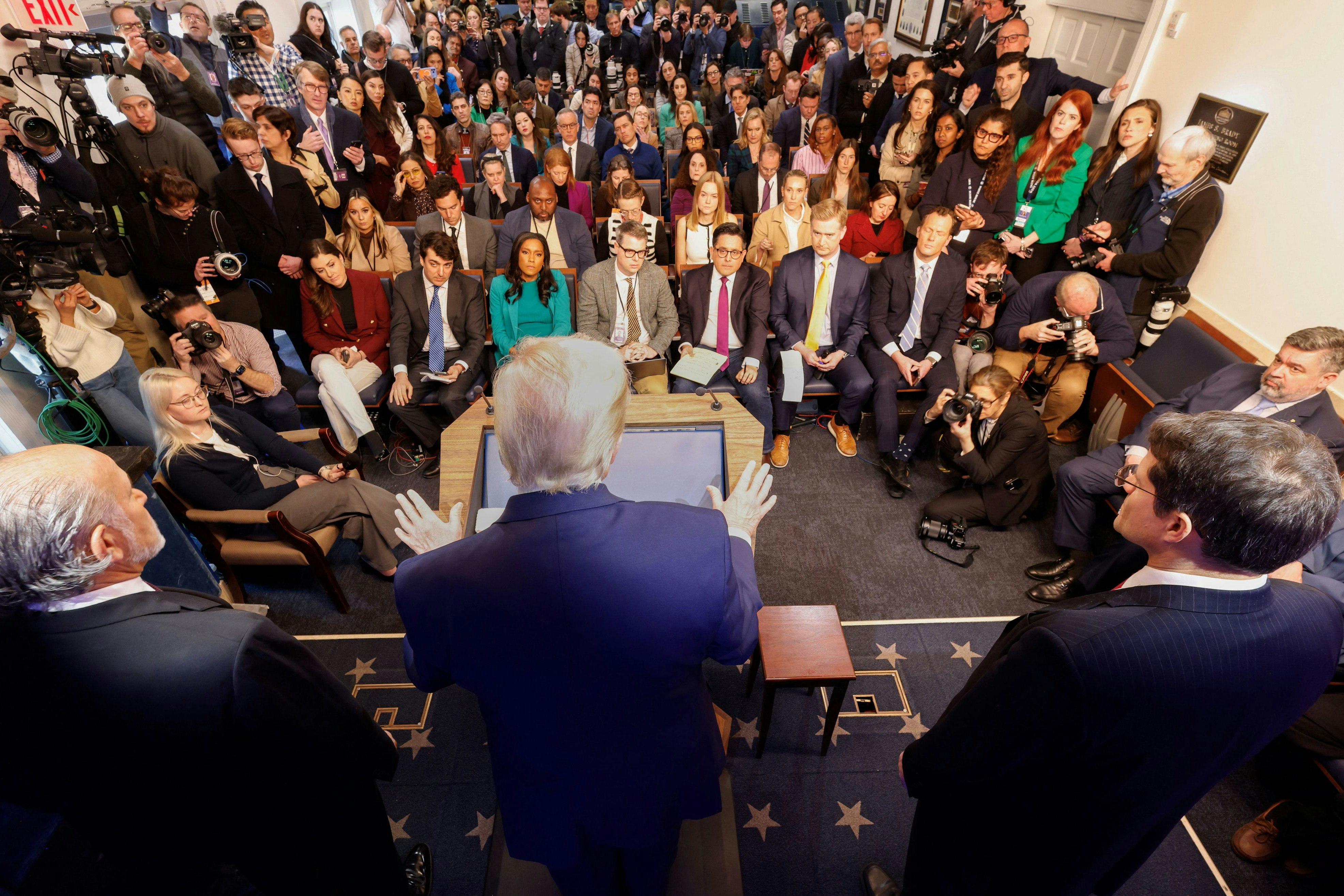 Trump bei der Pressekonferenz nach der Entscheidung des Obersten Gerichtshofs