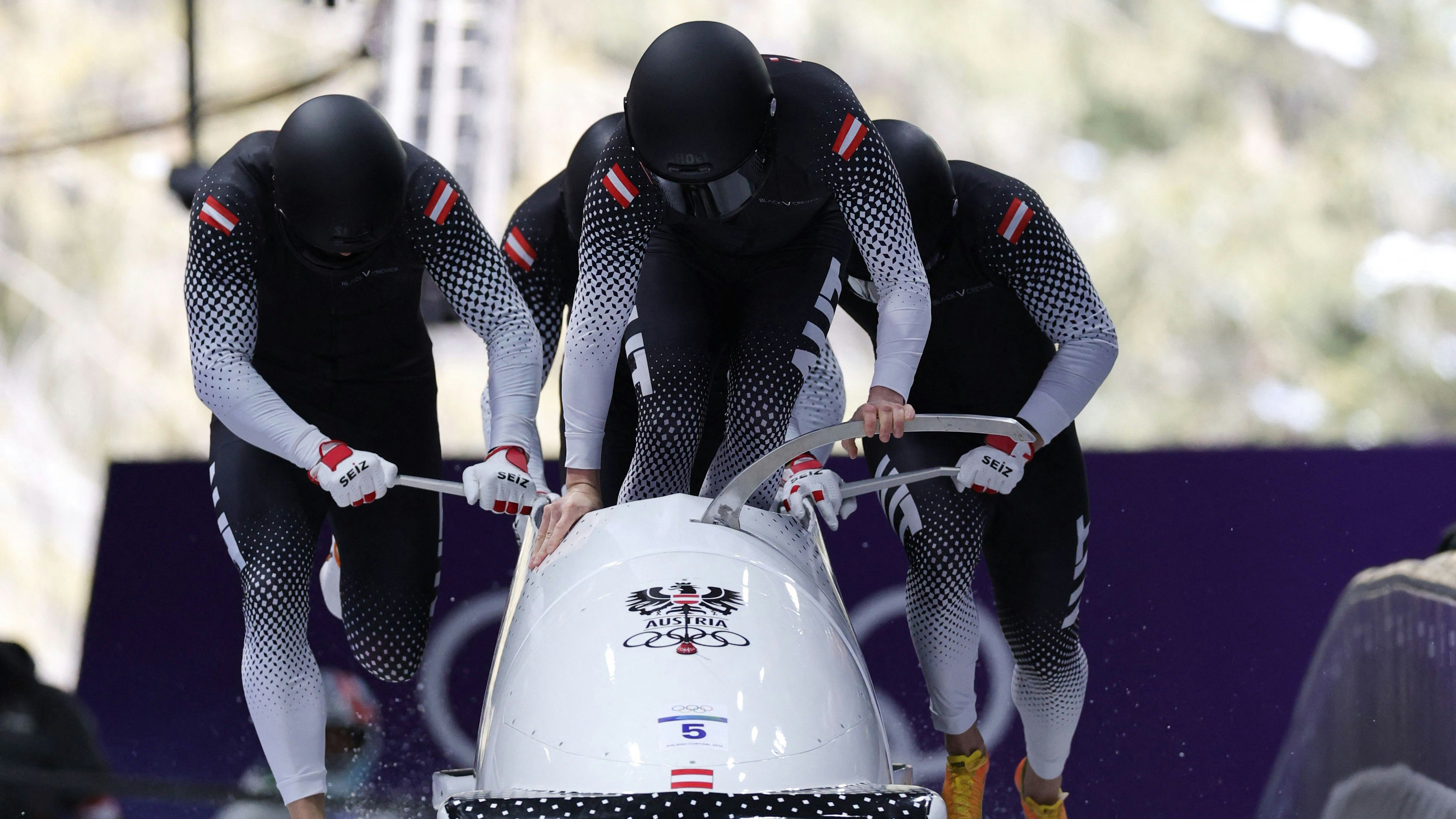 Österreichs Vierer-Bob mit Pilot Markus Treichl. 