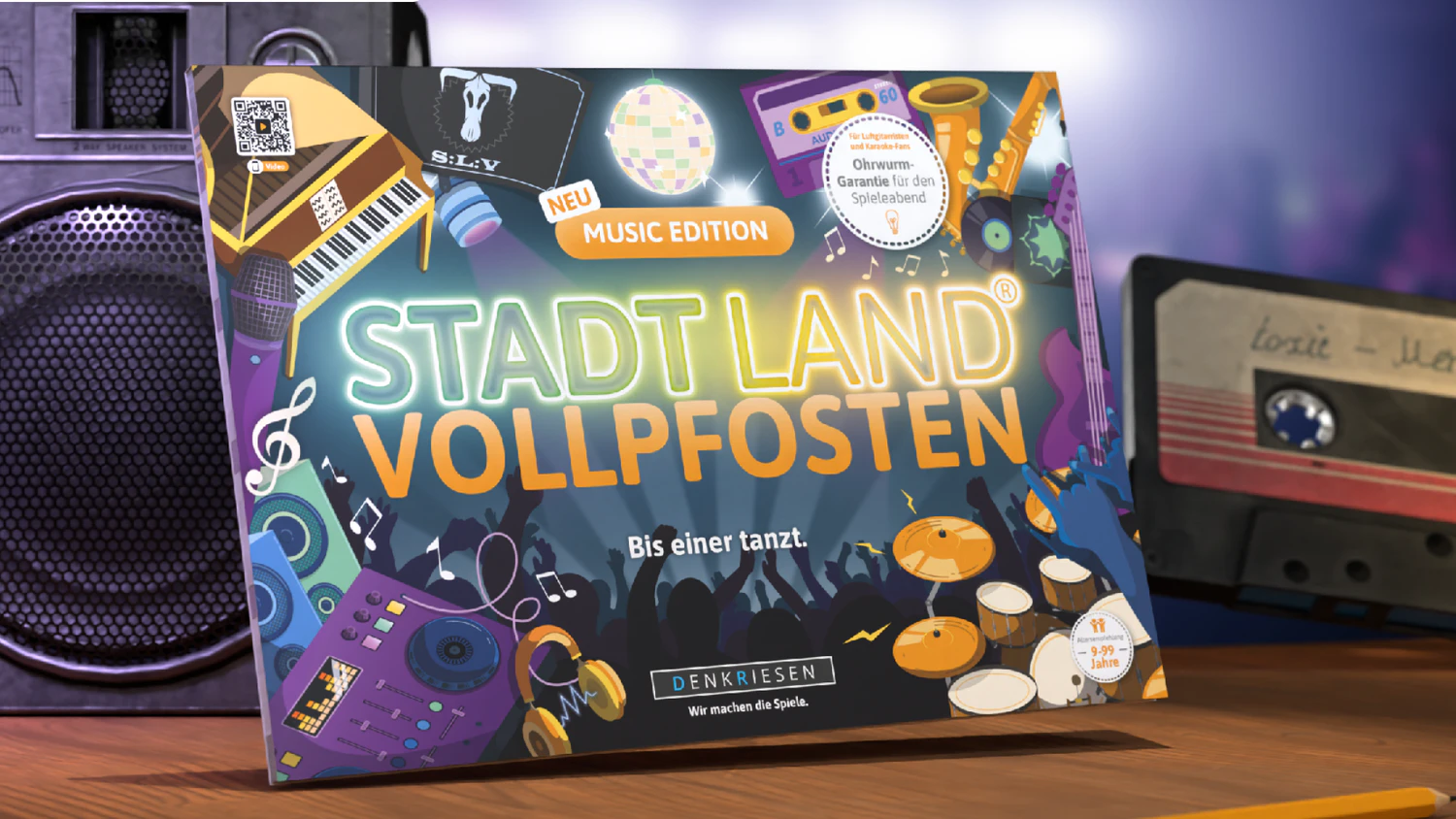 Stadt Land Vollpfosten - Music Edition rund um Hits, Ohrwürmer und 26 musikalische Kategorien von Musical bis Kinderlied.