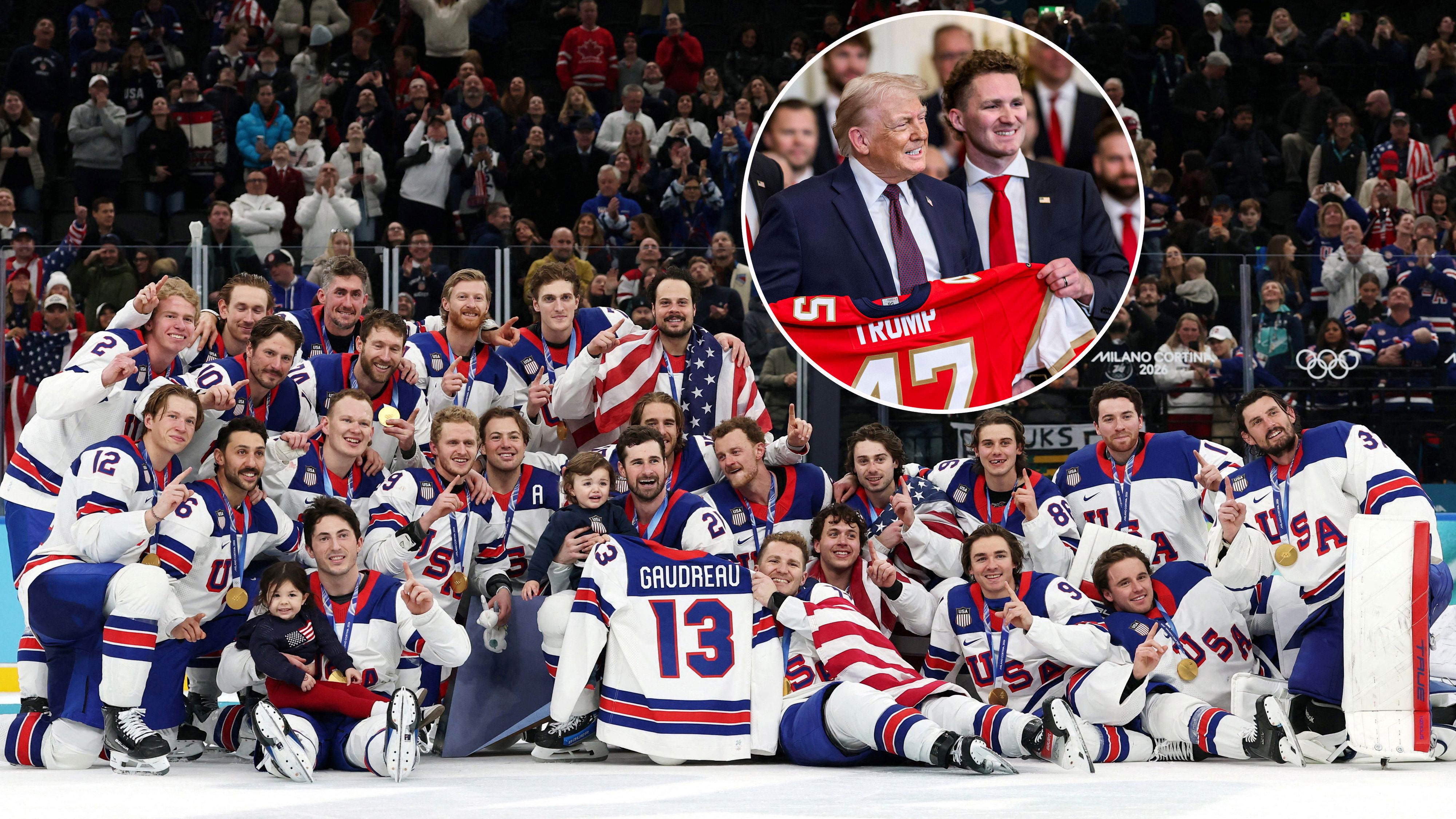Donald Trump gratulierte im Sommer Stanley-Cup-Sieger Matthew Tkatchuk im Weißen Haus, jetzt dem US-Team zu Olympia-Gold in Mailand.