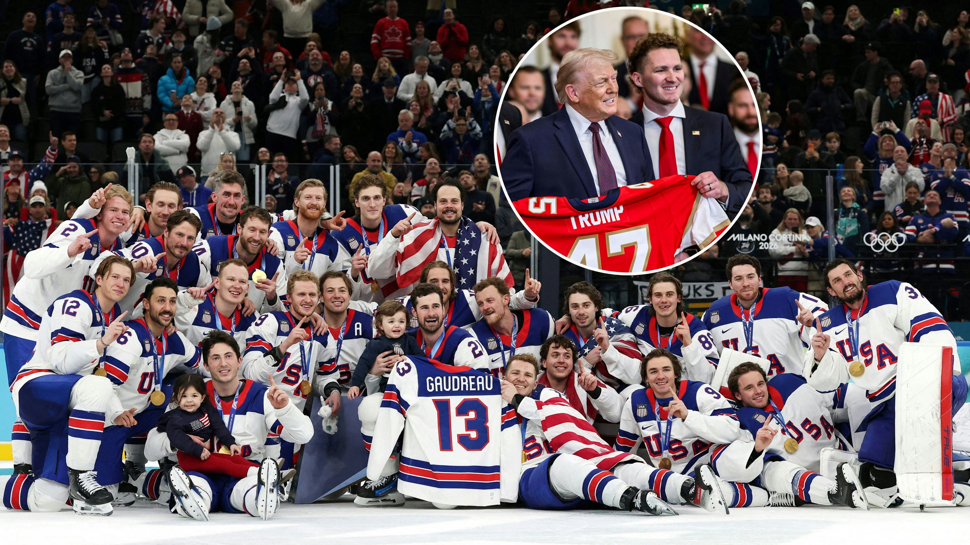 Donald Trump gratulierte im Sommer Stanley-Cup-Sieger Matthew Tkatchuk im Weißen Haus, jetzt dem US-Team zu Olympia-Gold in Mailand.