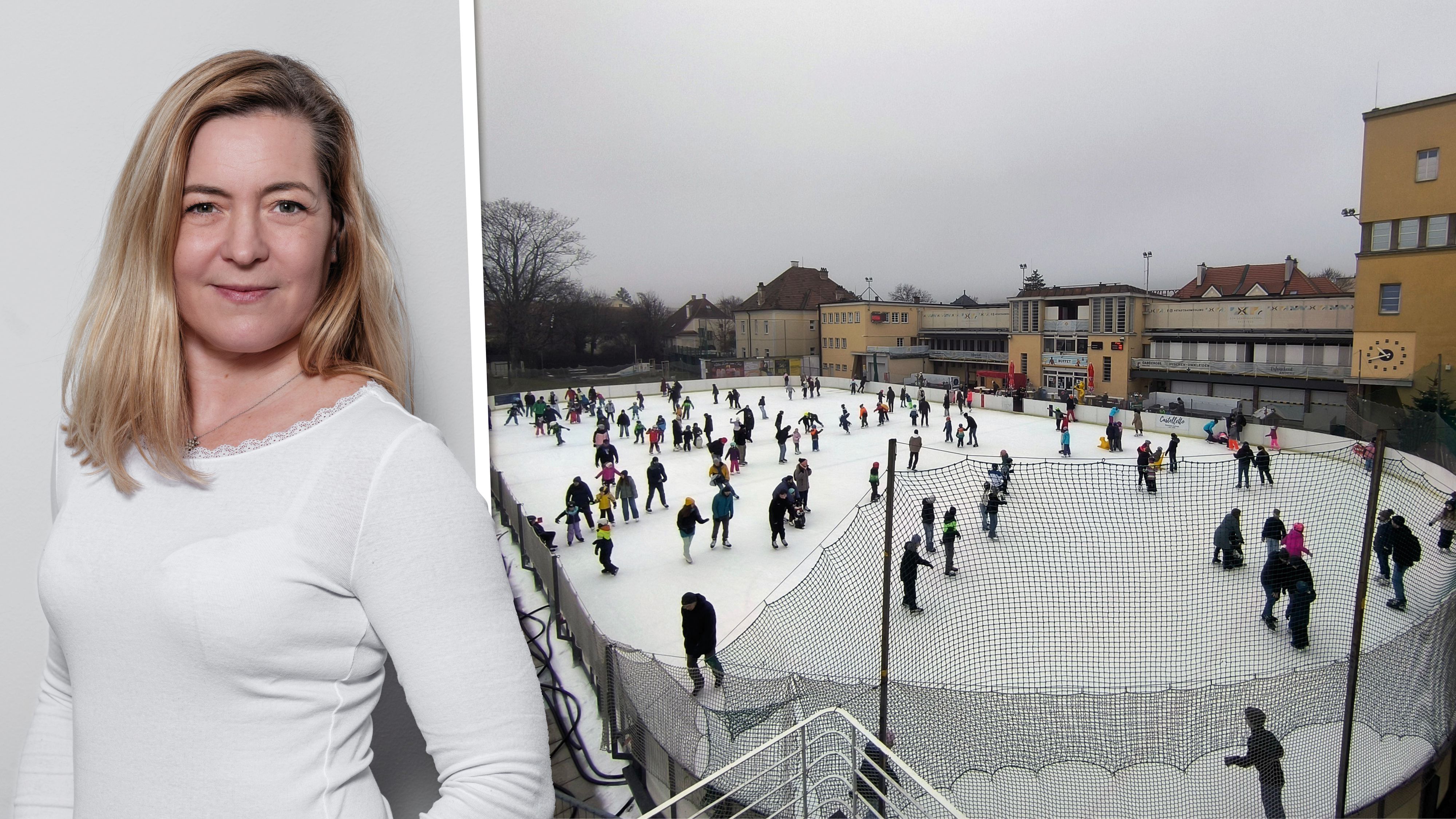 Eislaufplatz in Mödling droht das Aus; Katrin Pürer, Initiatorin der Petition zum Erhalt des Eislaufplatzes in Mödling