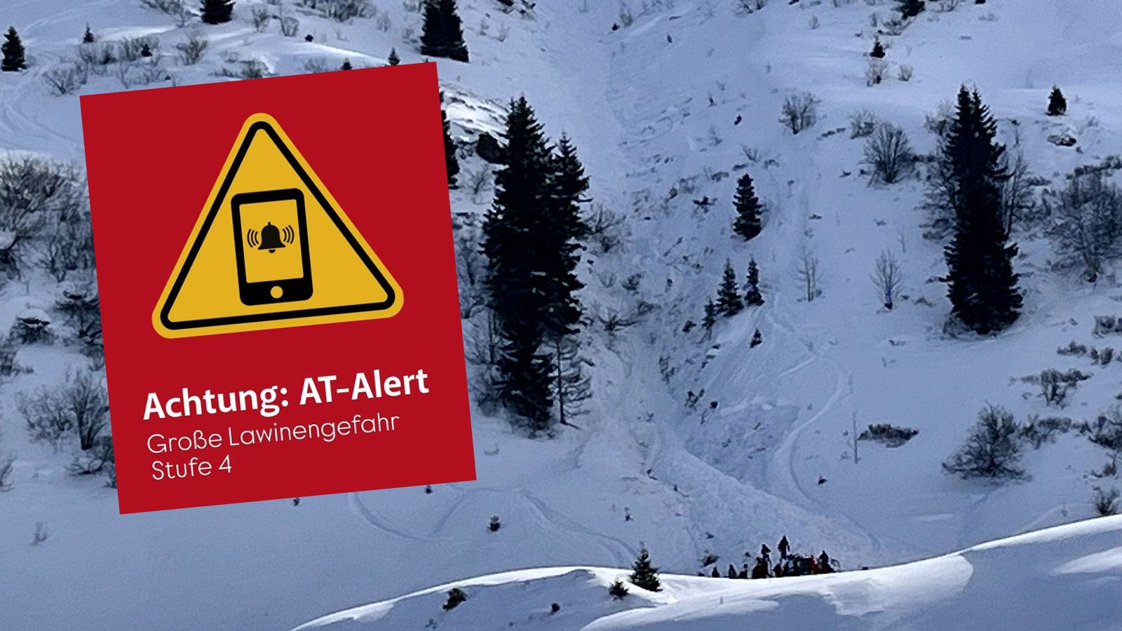 Aufgrund der großen Lawinengefahr wurde ein AT-Alert in Tirol und Vorarlberg ausgelöst.