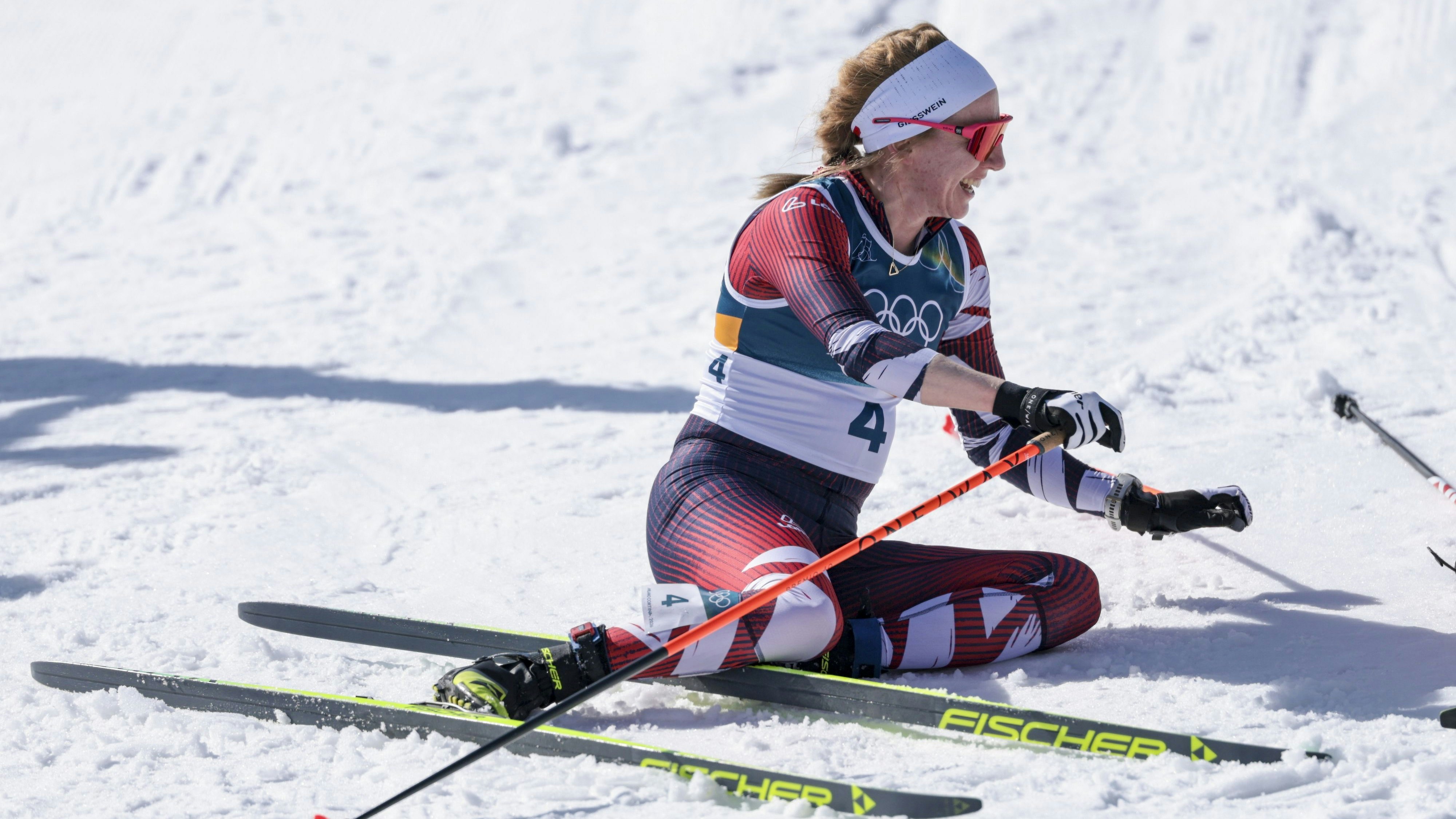 Völlig entkräftet: Teresa Stadlober 