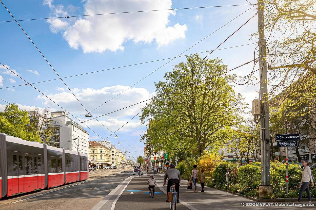 So soll der neue Radweg in der Brünner Straße aussehen.