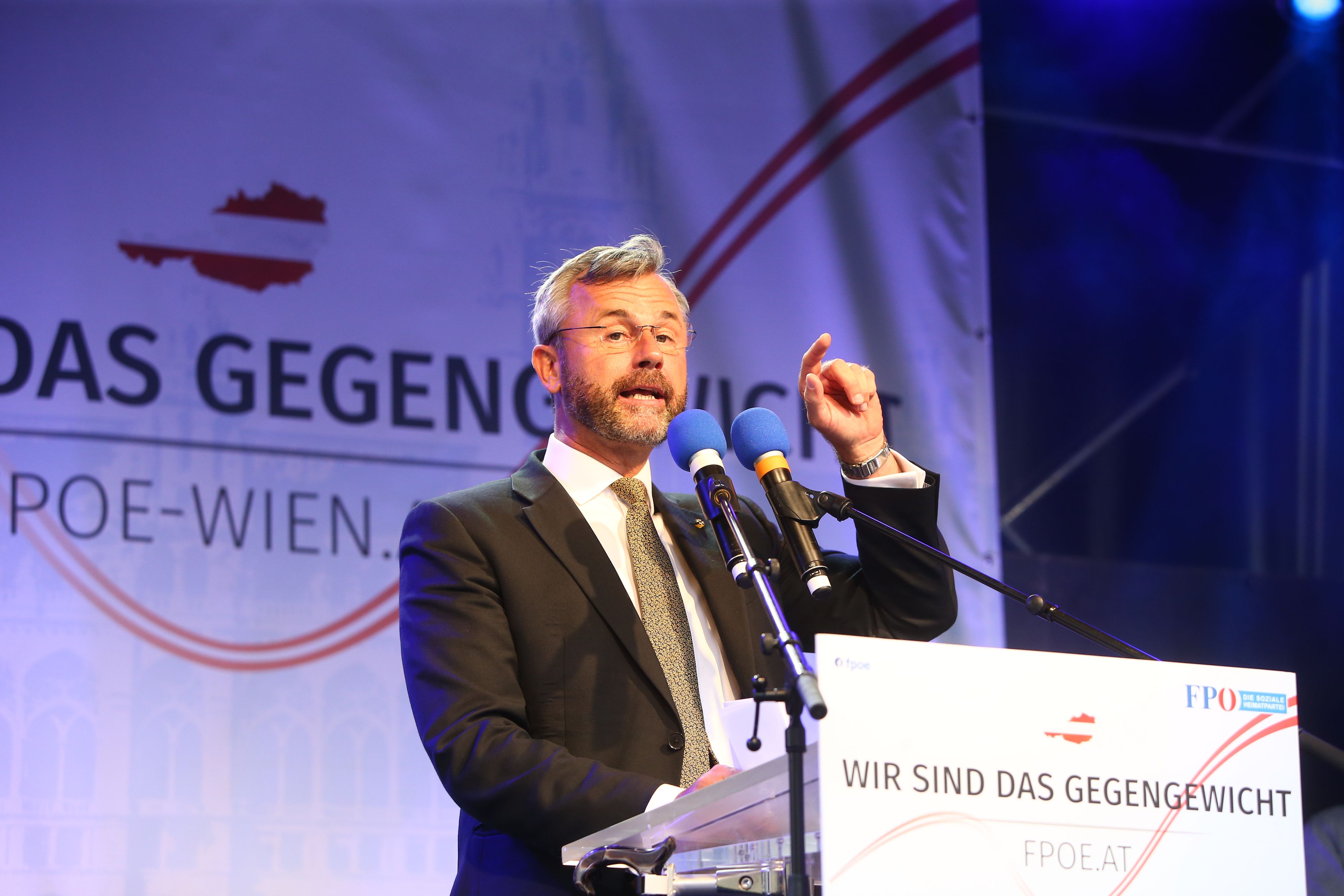 Norbert Hofer bei seiner Rede am Viktor-Adler-Markt 2020. 