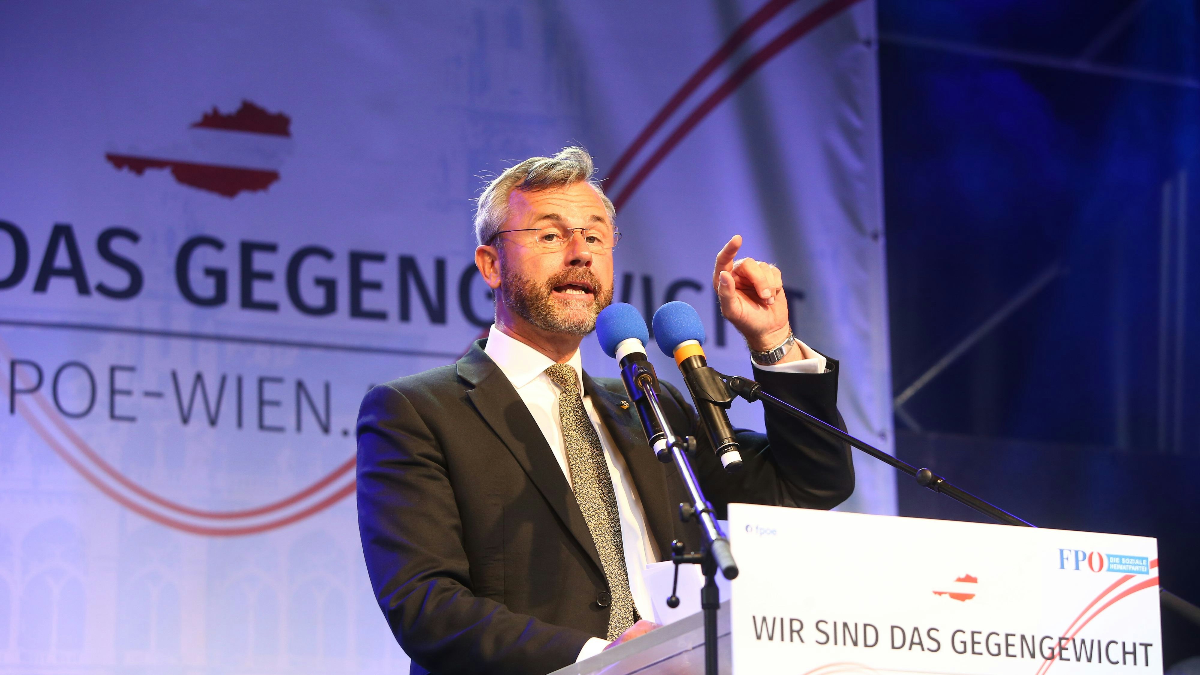 Norbert Hofer bei seiner Rede am Viktor-Adler-Markt 2020. 