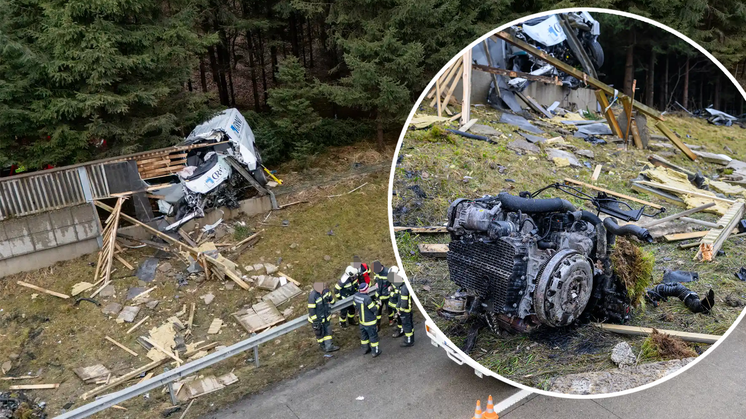 Durch die Wucht des Aufpralls wurde sogar der Motor aus dem Wagen gerissen.