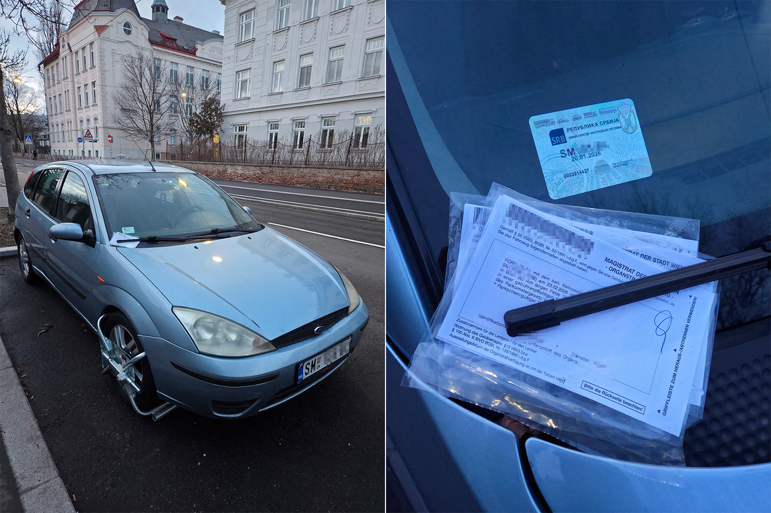 Der hellblaue Dauerparker ist längst zum Gesprächsthema im Grätzl geworden.