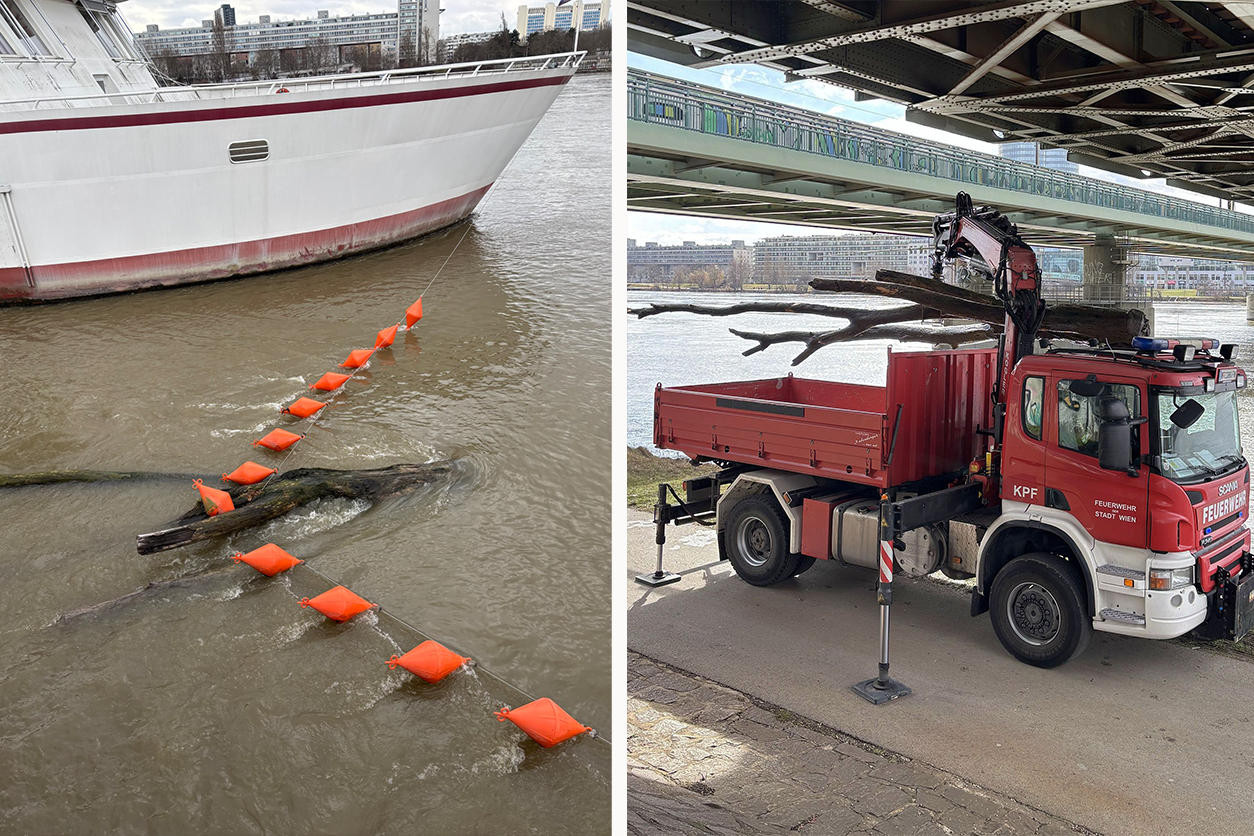 Am Dienstag rückten die Einsatzkräfte zum Wiener Schulschiff an.