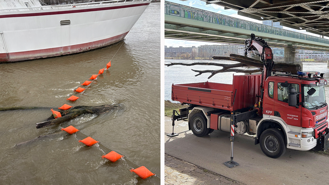Am Dienstag rückten die Einsatzkräfte zum Wiener Schulschiff an.