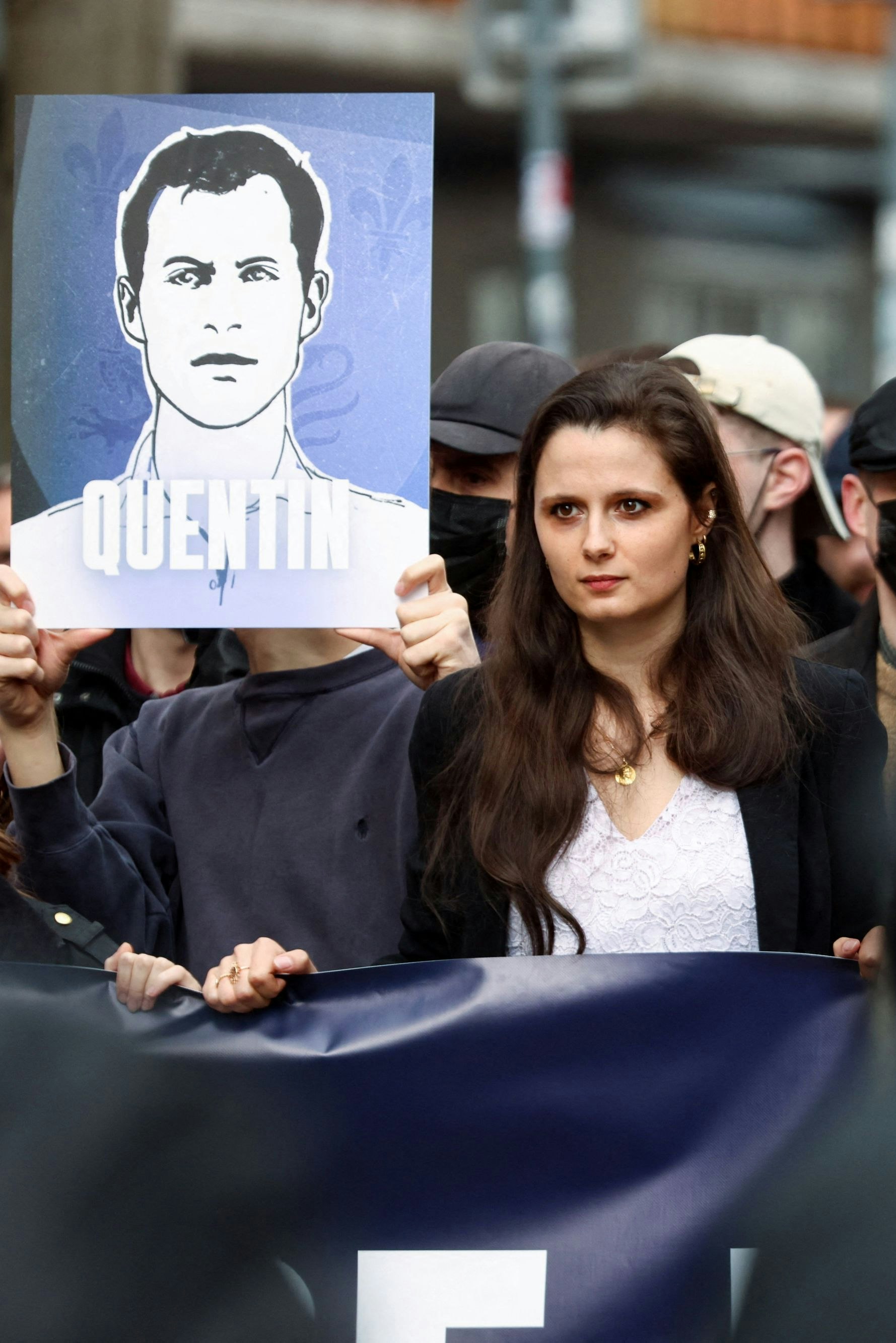 Aliette Espieux, Aktivistin des rechten Marche pour la vie, organisierte den "Trauermarsch" für den von Linken getöteten Rechtsextremen Quentin Deranque