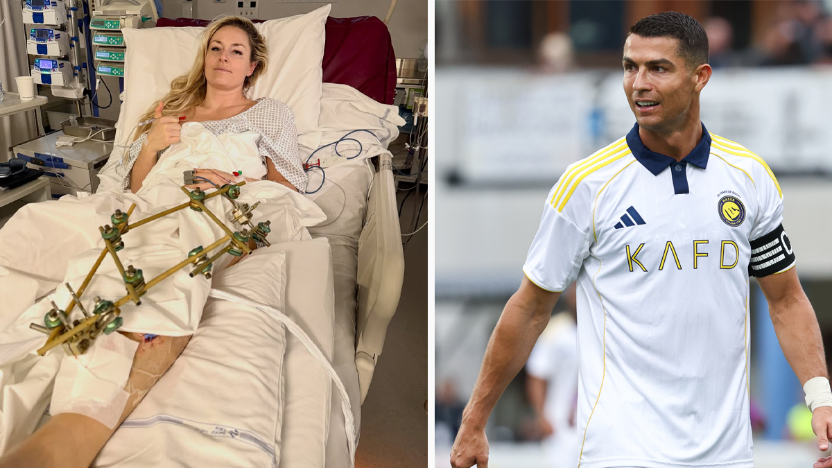 Cristiano Roinaldo muntert Lindsey Vonn auf.