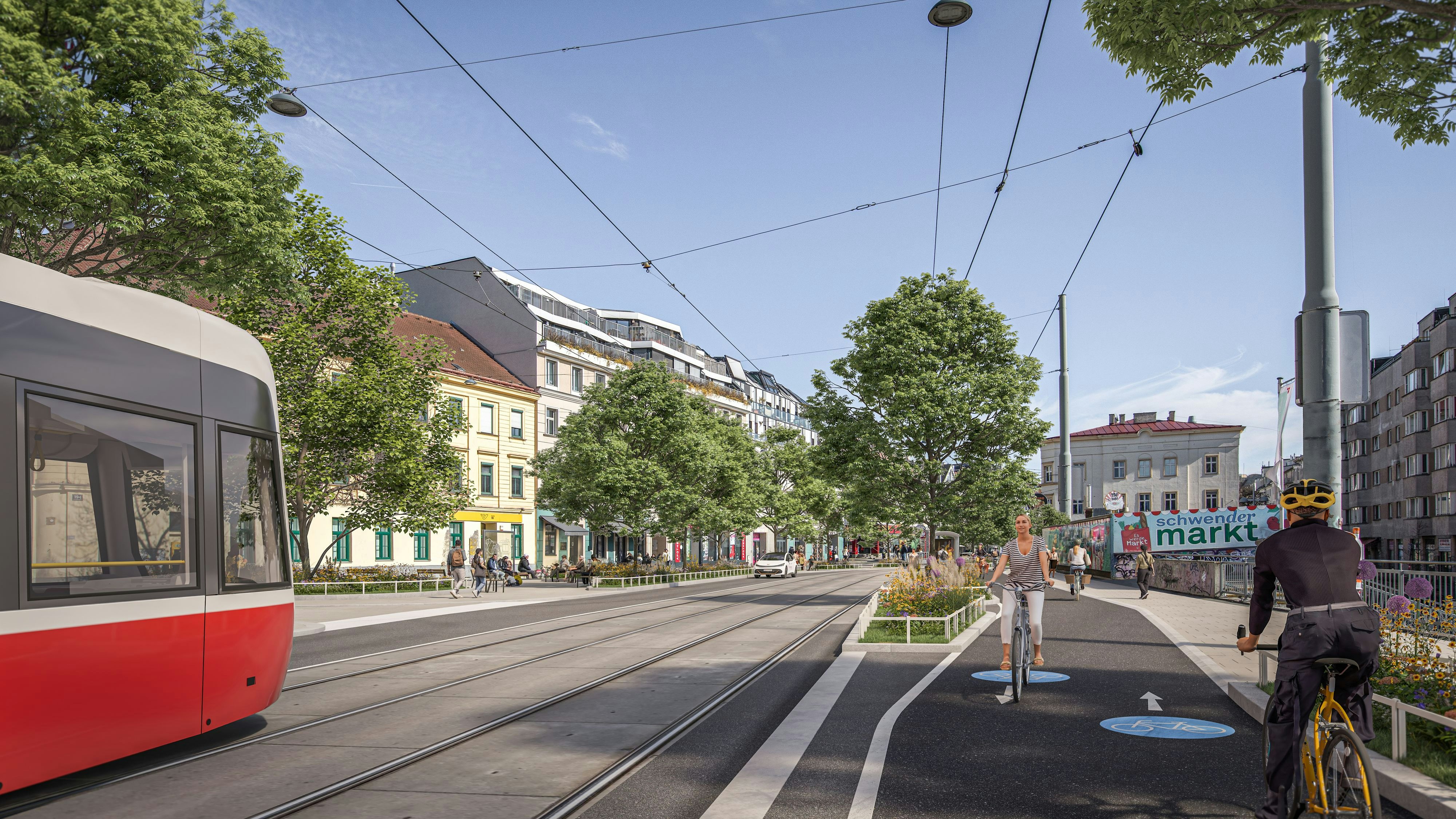 Auch auf der Äußeren Mariahilfer Straße wird das Radweg-Netz ausgebaut.