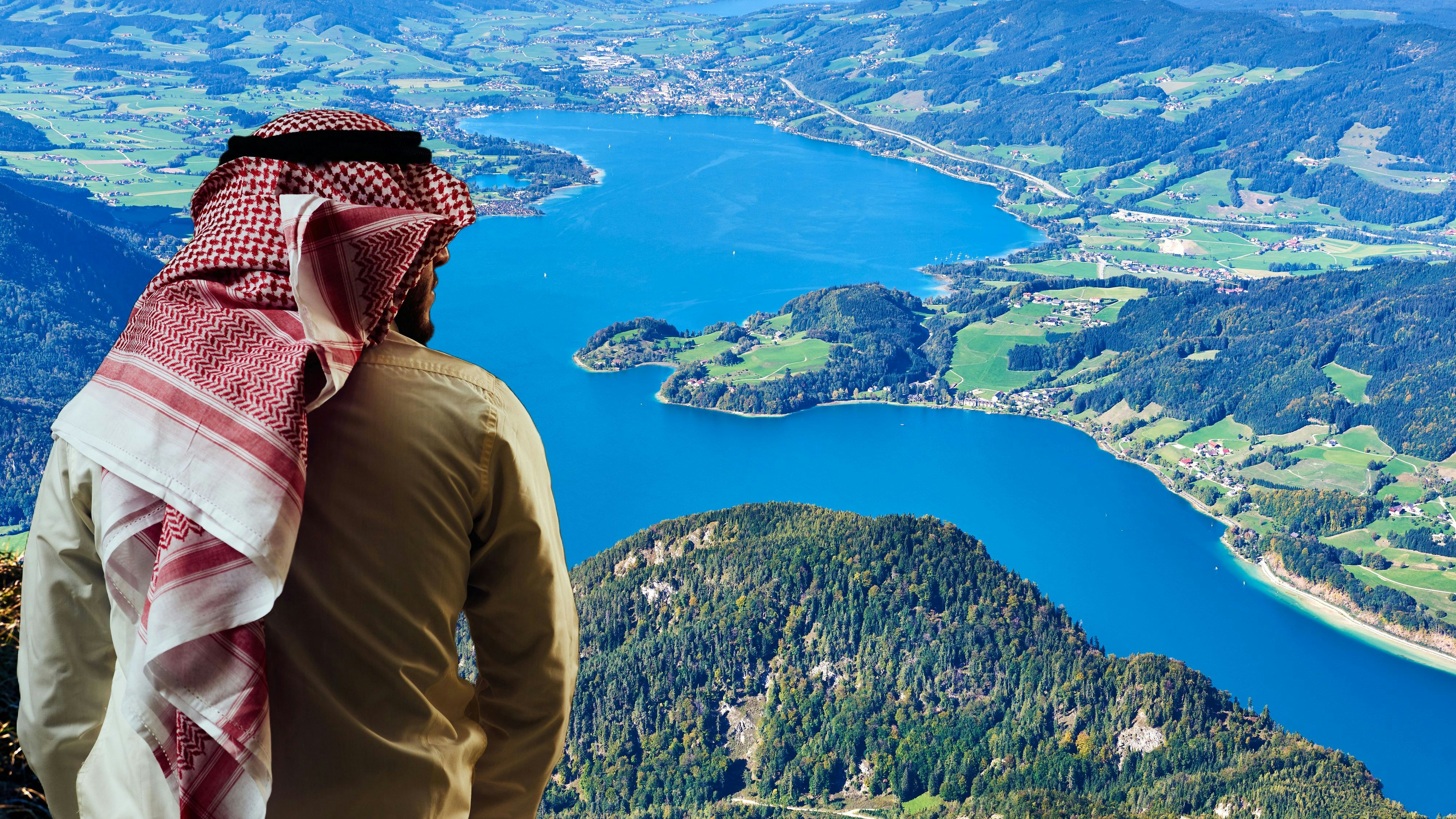 Mondsee lake - view from Schafberg. Upper Austria.
