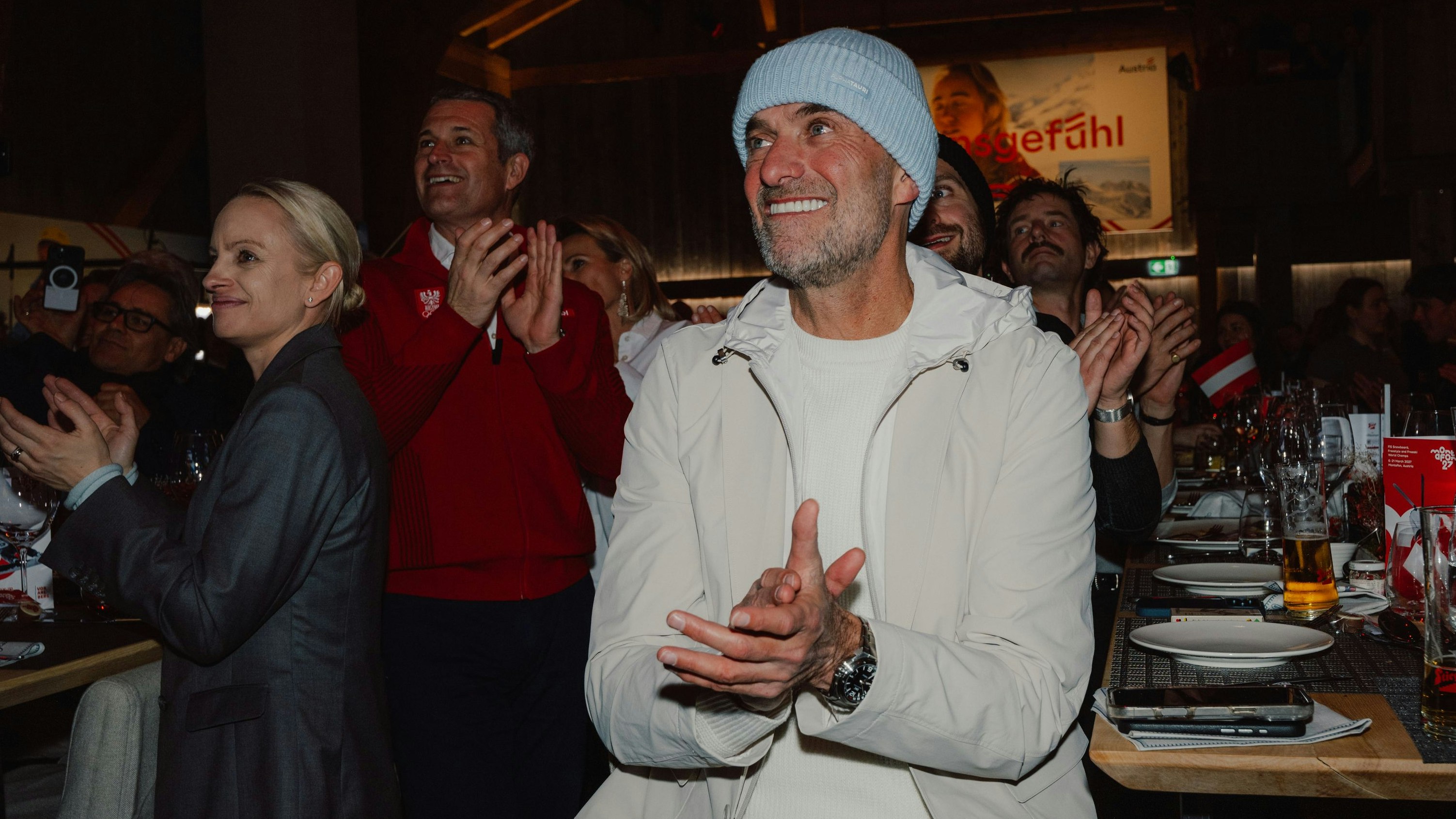 Jürgen Klopp schaute bei den Olympischen Spielen auch im Österreich-Haus in Cortina vorbei.