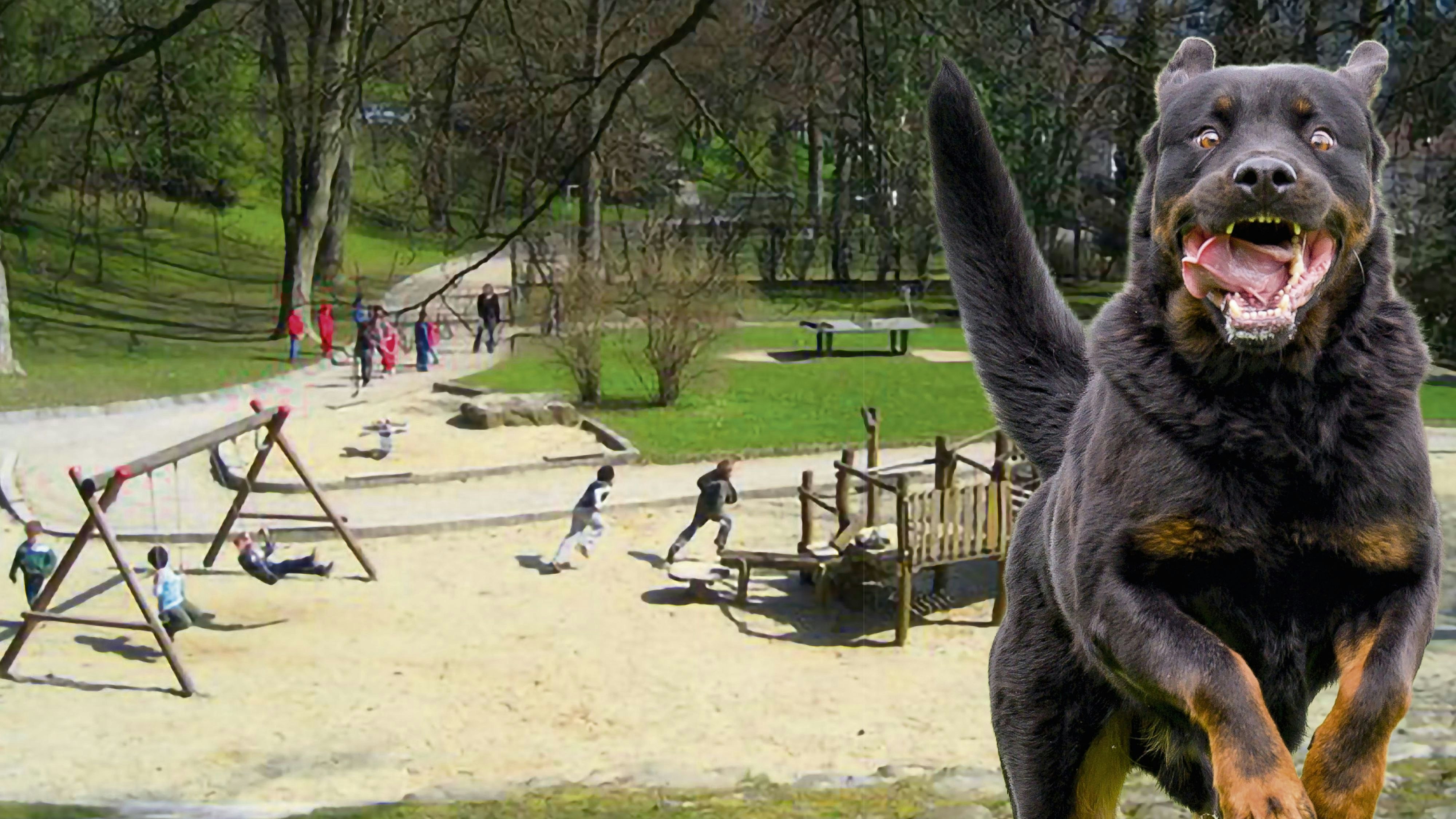 Der Hund ging am Spielplatz Schulertal am Linzer Römerberg auf die Kinder los. (Symbolbild)