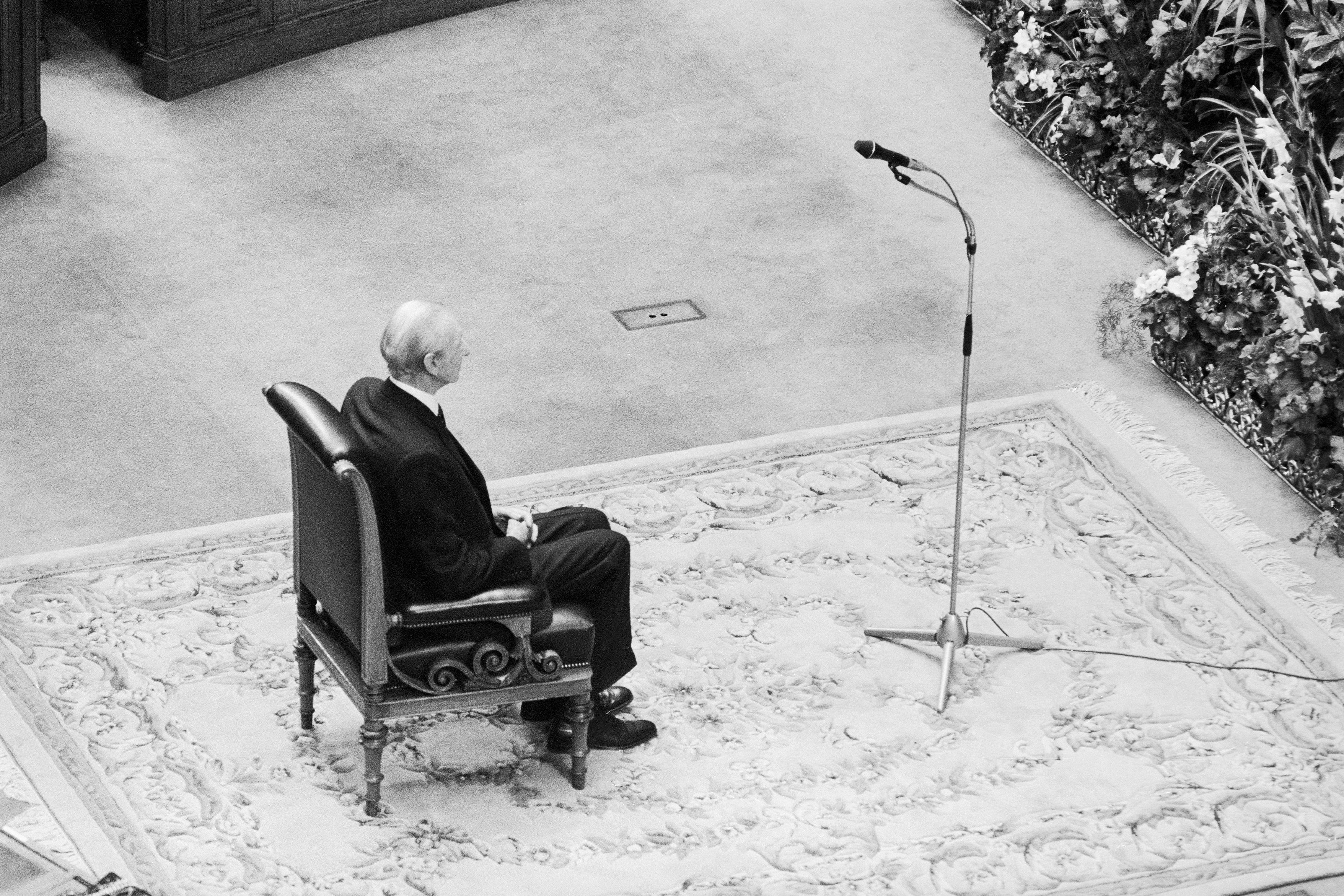 Angelobung von Bundespräsident Kurt Waldheim im Reichsratssaal des Parlaments 1986