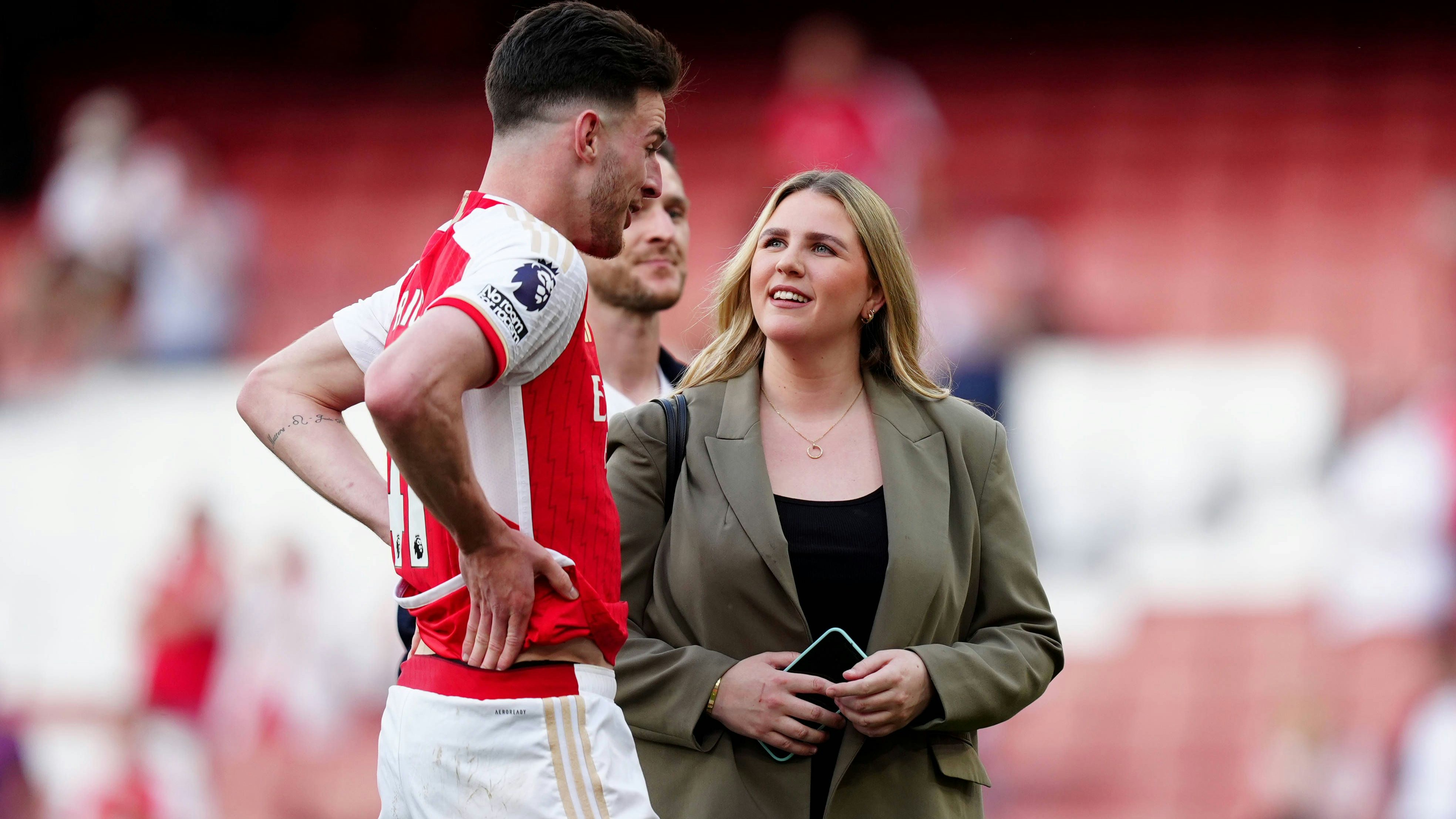 Arsenal v Everton - Premier League - Emirates Stadium Lauren Fryer, girlfriend of Arsenal s Declan Rice following the Premier League match at the Emirates Stadium, London. Picture date: Sunday May 19, 2024. EDITORIAL USE ONLY No use with unauthorised audio, video, data, fixture lists, club/league logos or live services. Online in-match use limited to 120 images, no video emulation. No use in betting, games or single club/league/player publications. PUBLICATIONxNOTxINxUKxIRL Copyright: xMikexEgertonx 76245280