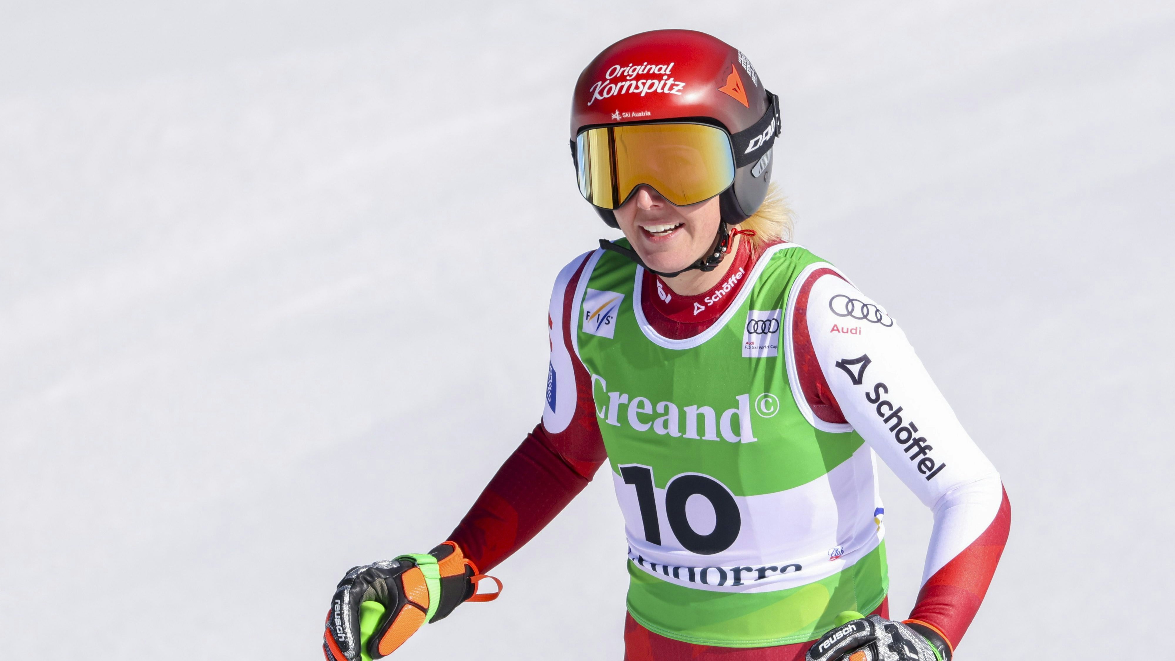 SOLDEU,ANDORRA,27.FEB.26 - ALPINE SKIING - FIS World Cup, downhill, ladies. Image shows Cornelia Huetter (AUT). Photo: GEPA pictures/ Mathias Mandl
